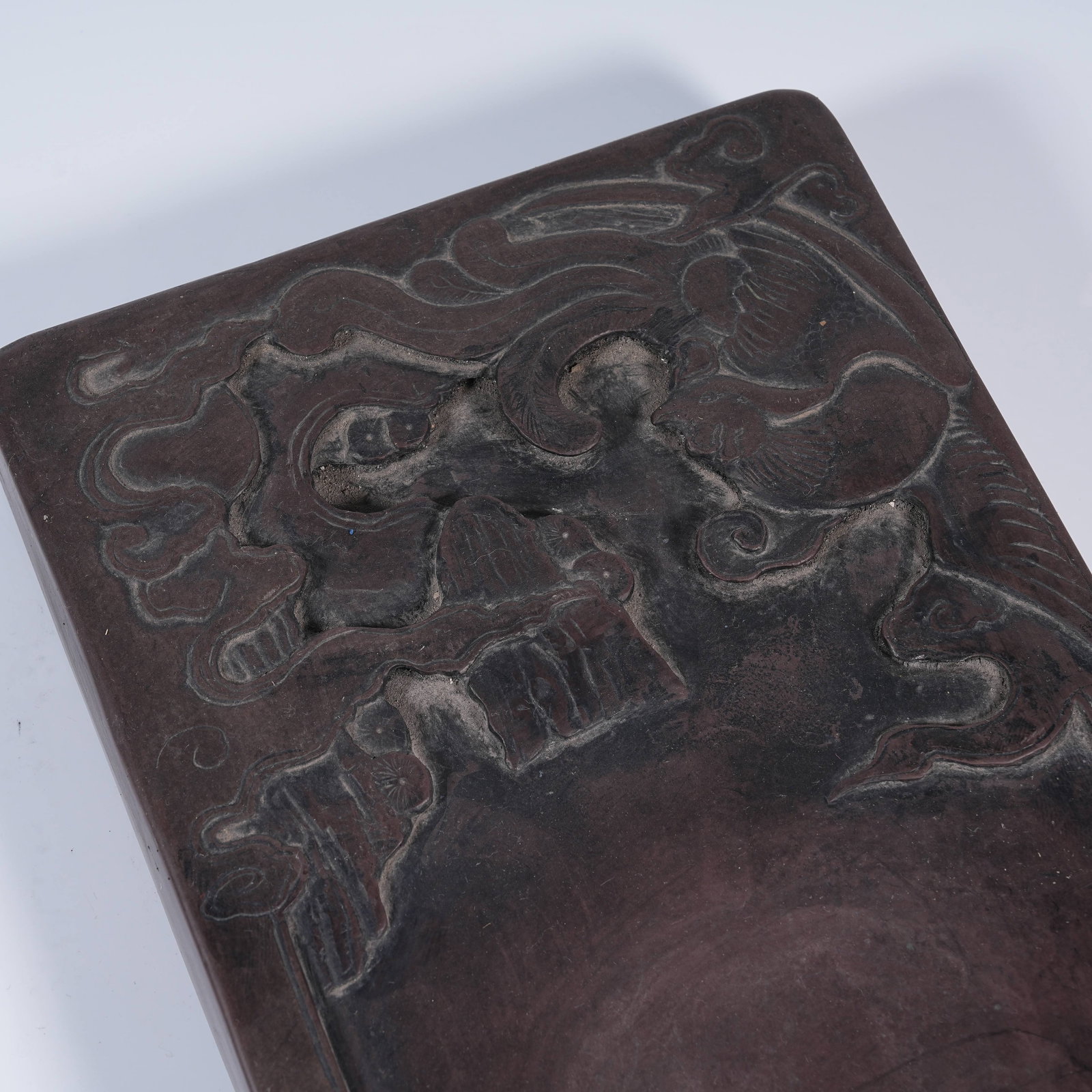 A DUAN STONE PHOENIX PATTERN INK SLAB - 2