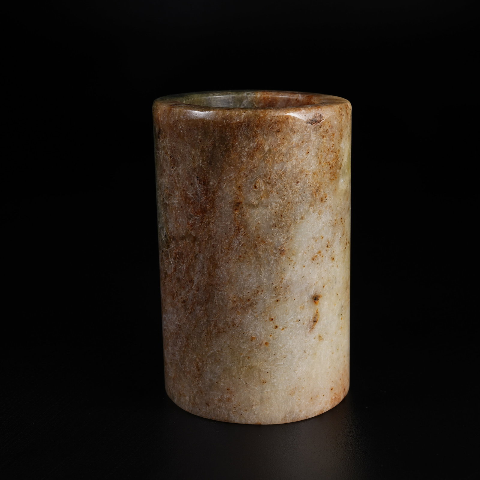A ANCIENT CYLINDRICAL JADE VESSEL - 3