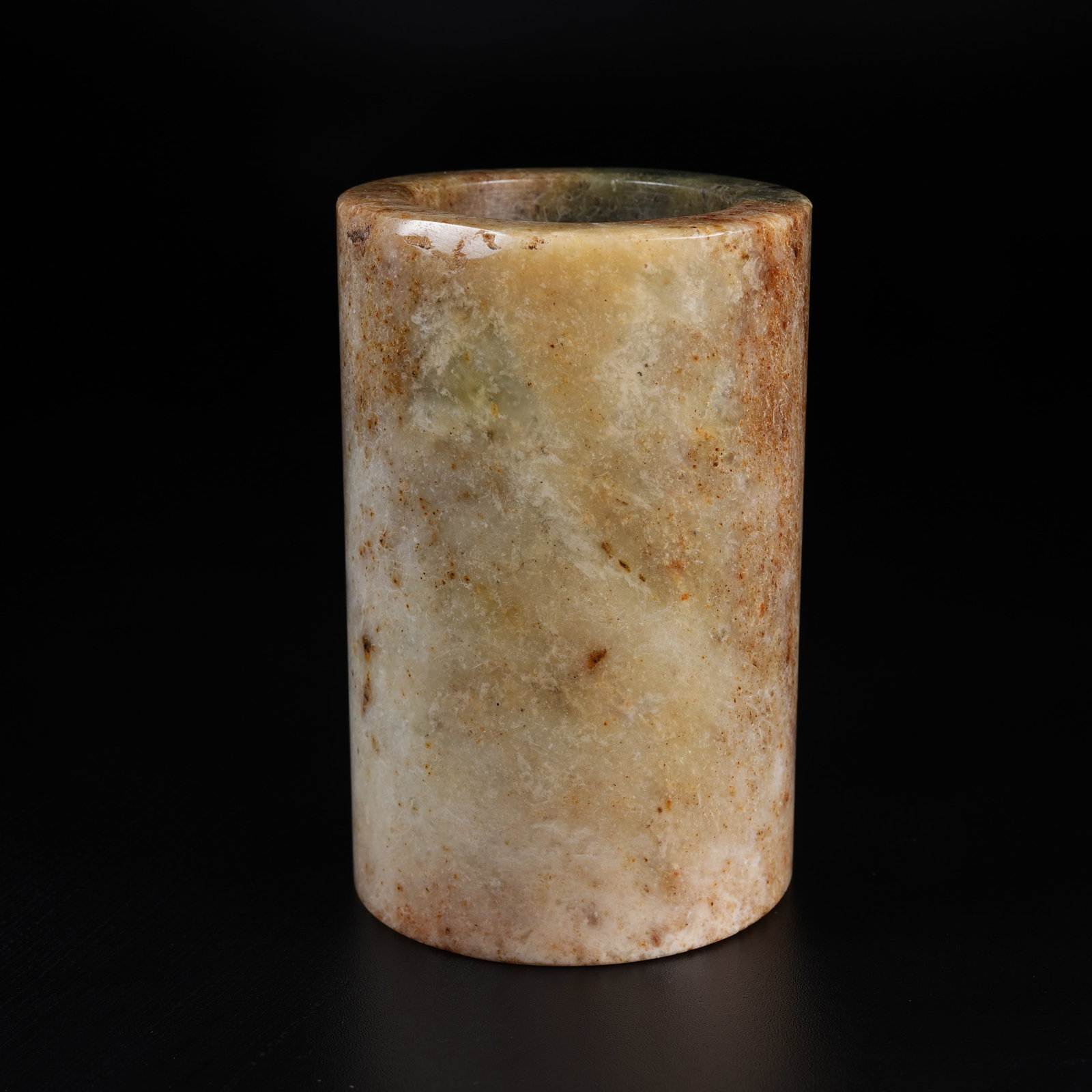 A ANCIENT CYLINDRICAL JADE VESSEL - 4