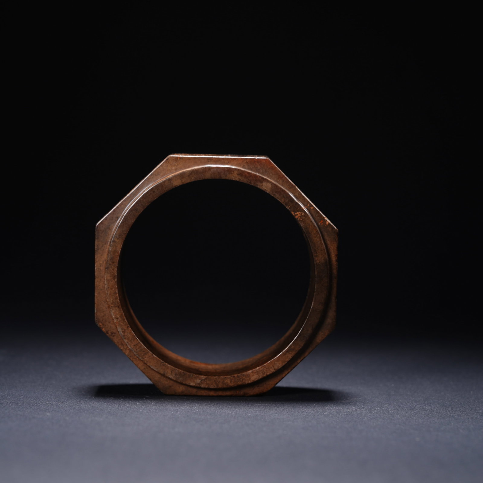 A ANCIENT JADE INSCRIBED OCTAGONAL BRACELET - 6