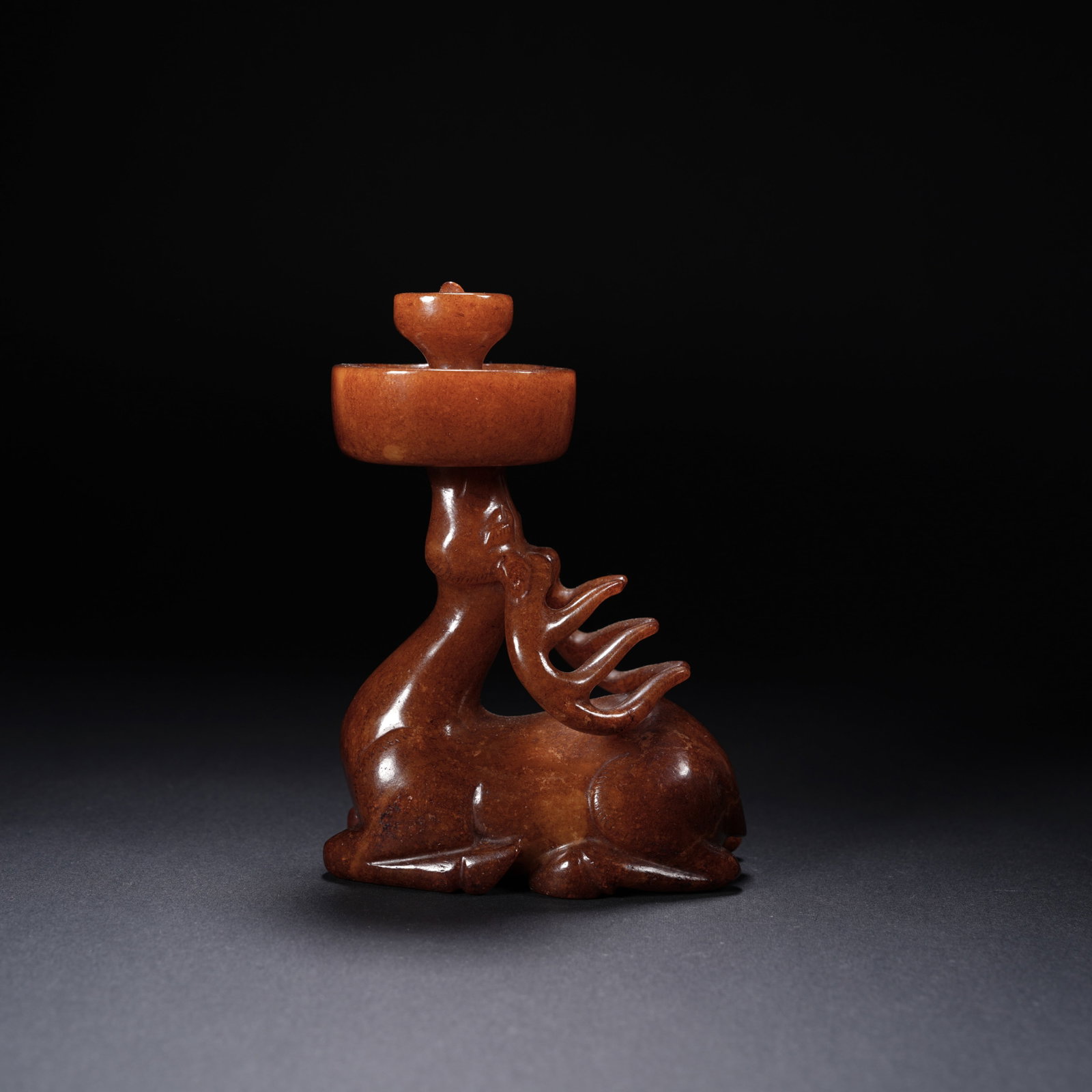 A ANCIENT JADE SPIRITUAL DEER CANDLE STAND (1 of 10)
