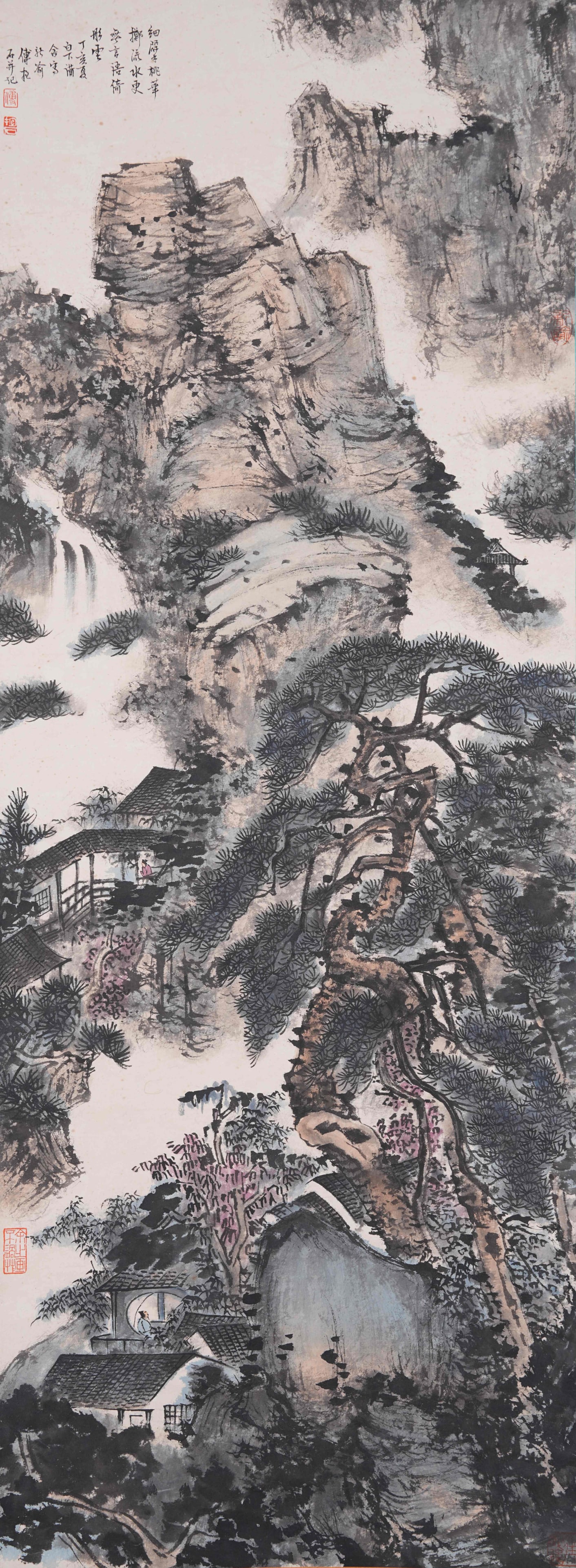 A LANDSCAPE PAINTING ON PAPER BY FU BAOSHI.傅抱石: Landscape Painting on Paper by Fu Baoshi.傅抱石