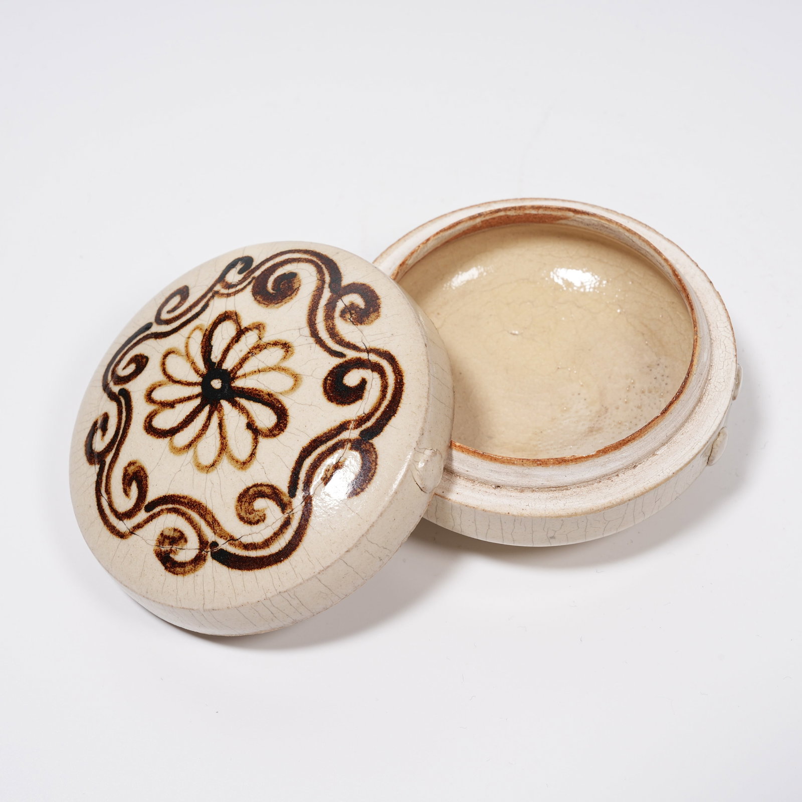 A CIZHOU KILN FLORAL PATTERN COVERED BOX (1 of 7)