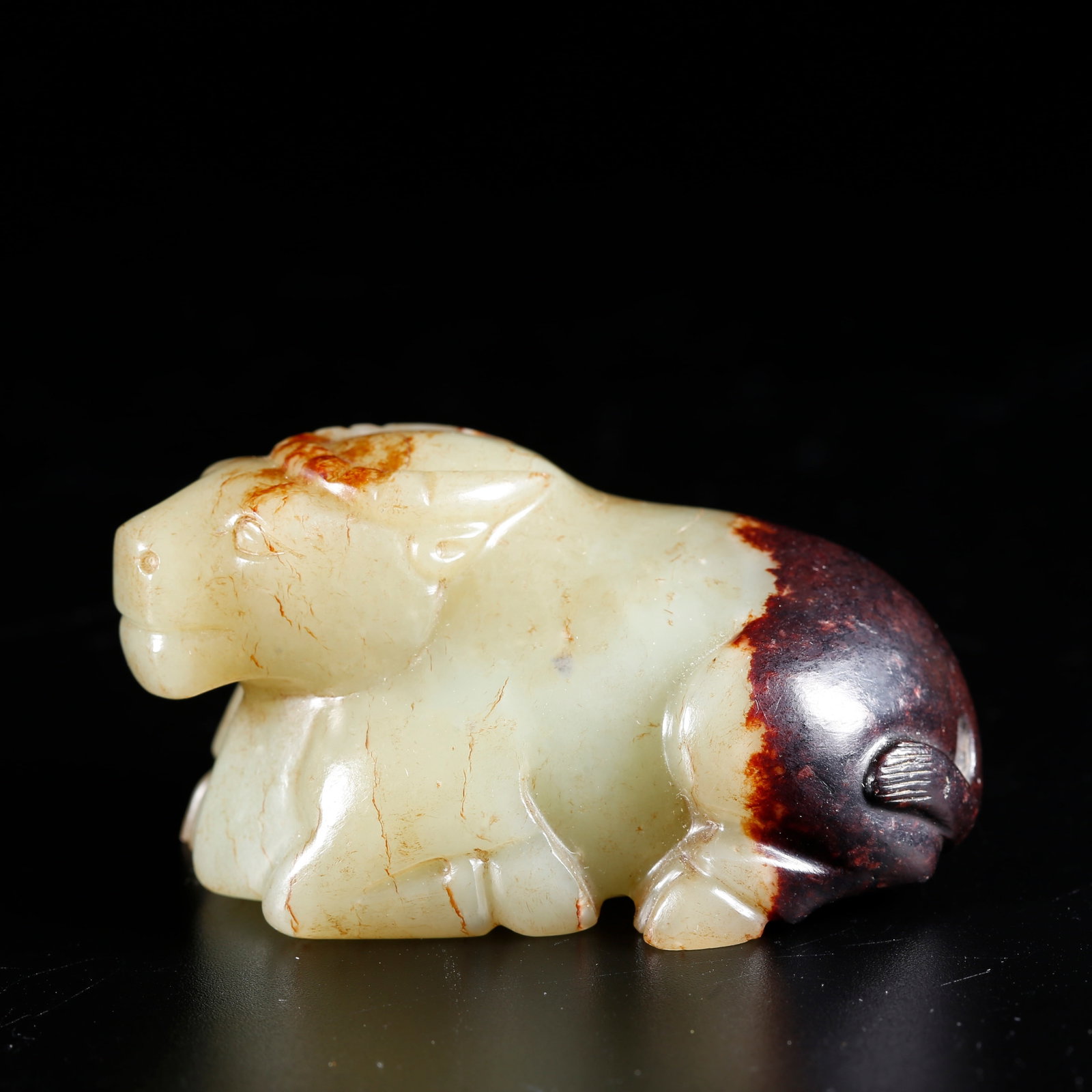 A OX-SHAPED ORNAMENT CARVED FROM HETIAN JADE (1 of 11)