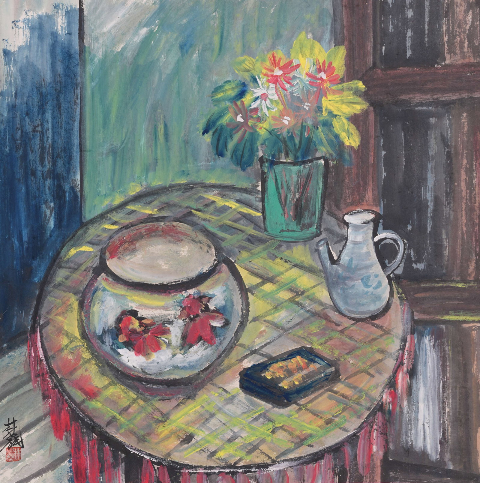 A OIL PAINTING ON PAPER BY LIN FENGMIAN.林風眠 (1 of 8)