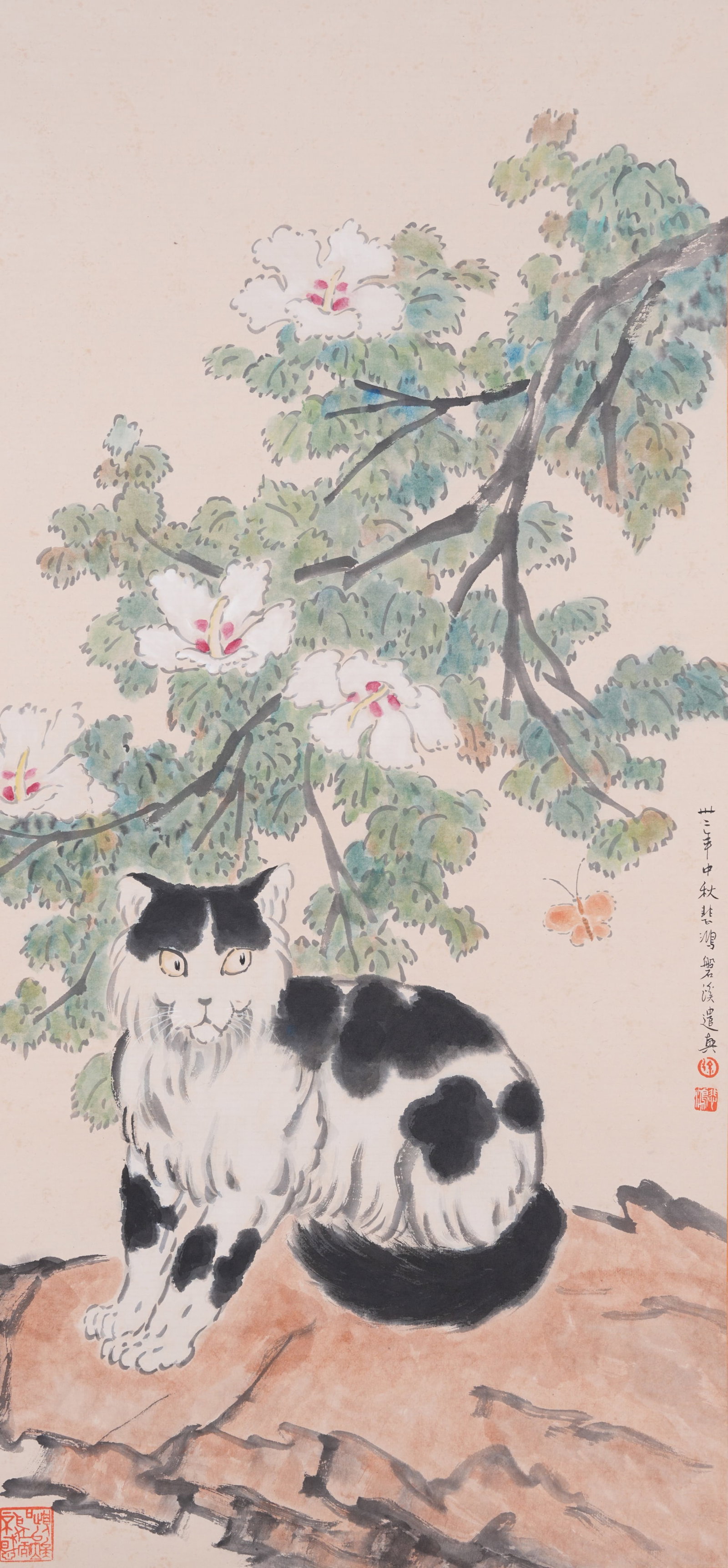 A CAT PAINTING ON PAPER BY XU BEIHONG.徐悲鴻 (1 of 9)