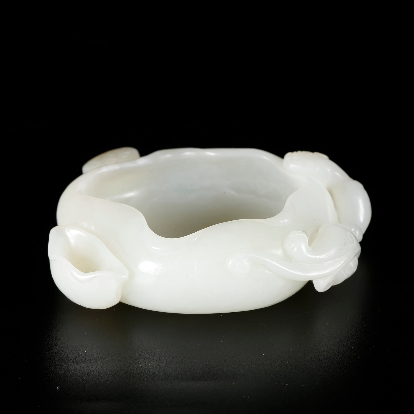 A HETIAN JADE WASHER CARVED WITH DRAGON PATTERN (1 of 9)