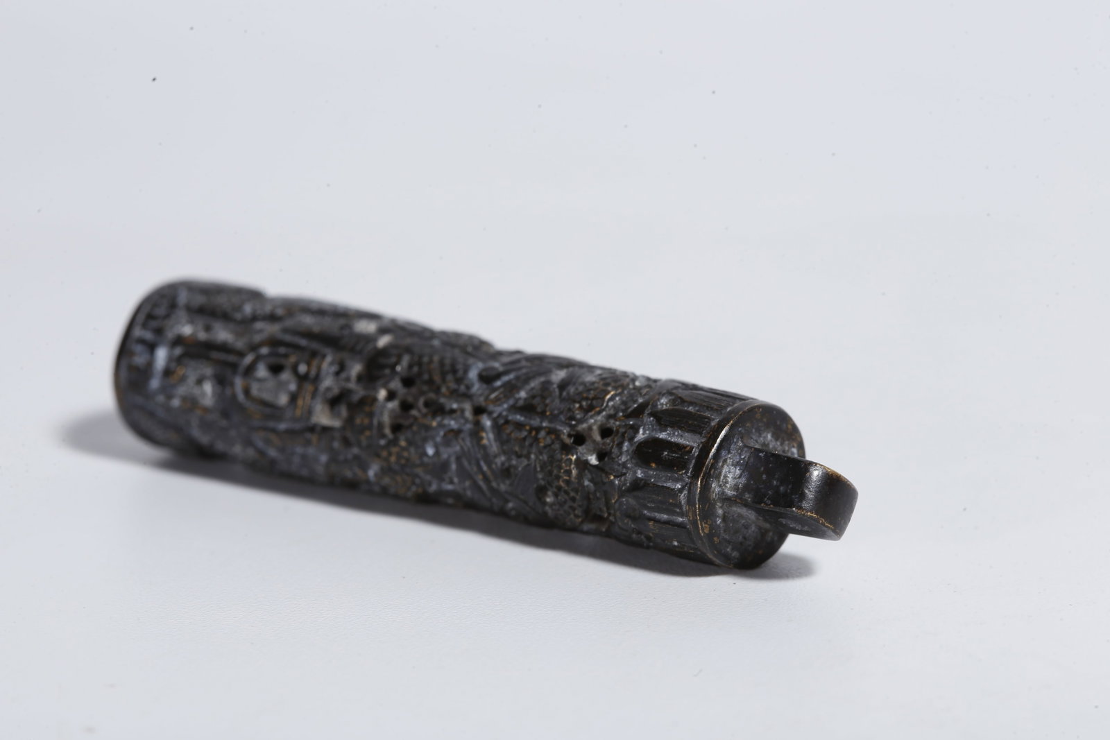 A BRONZE DRAGON PATTERN FEATHER TUBE - 9