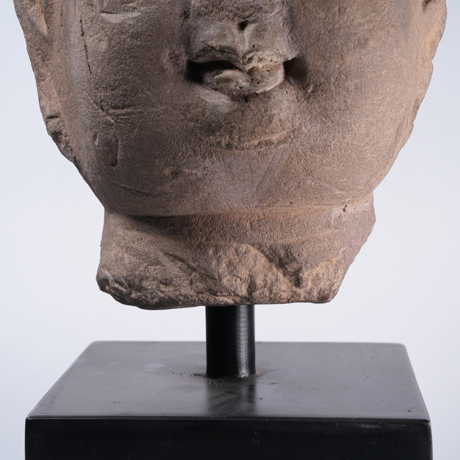A BLUESTONE BUDDHA HEAD - 4