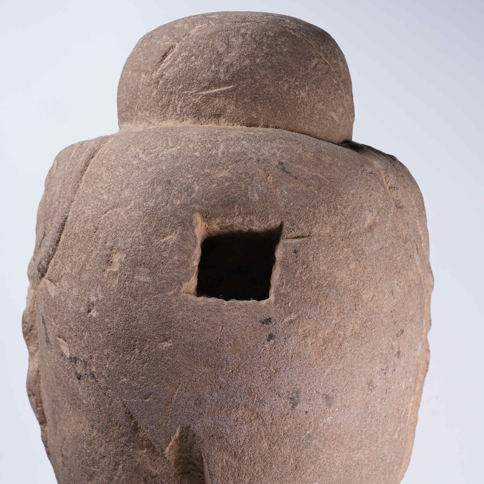 A BLUESTONE BUDDHA HEAD - 7