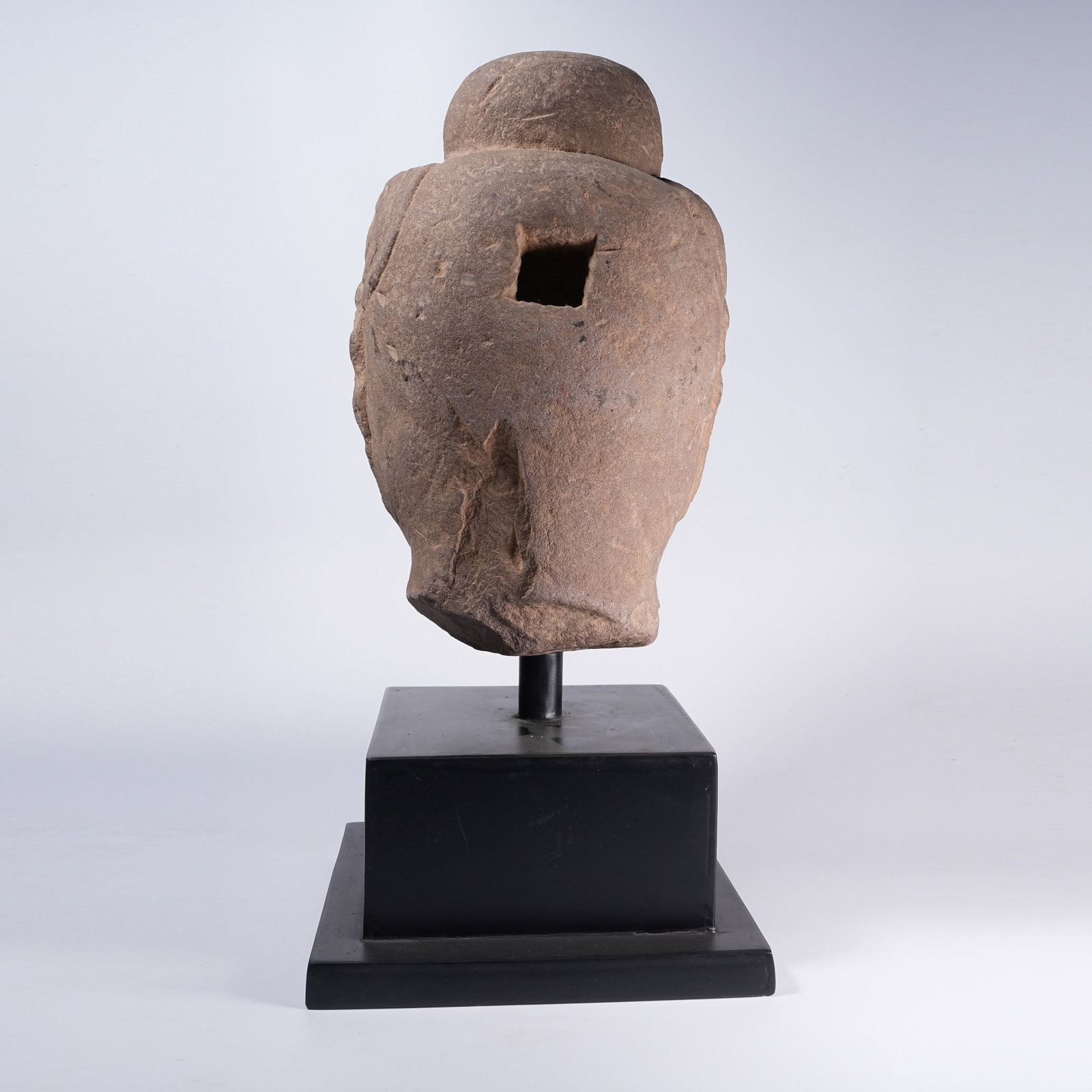 A BLUESTONE BUDDHA HEAD - 8