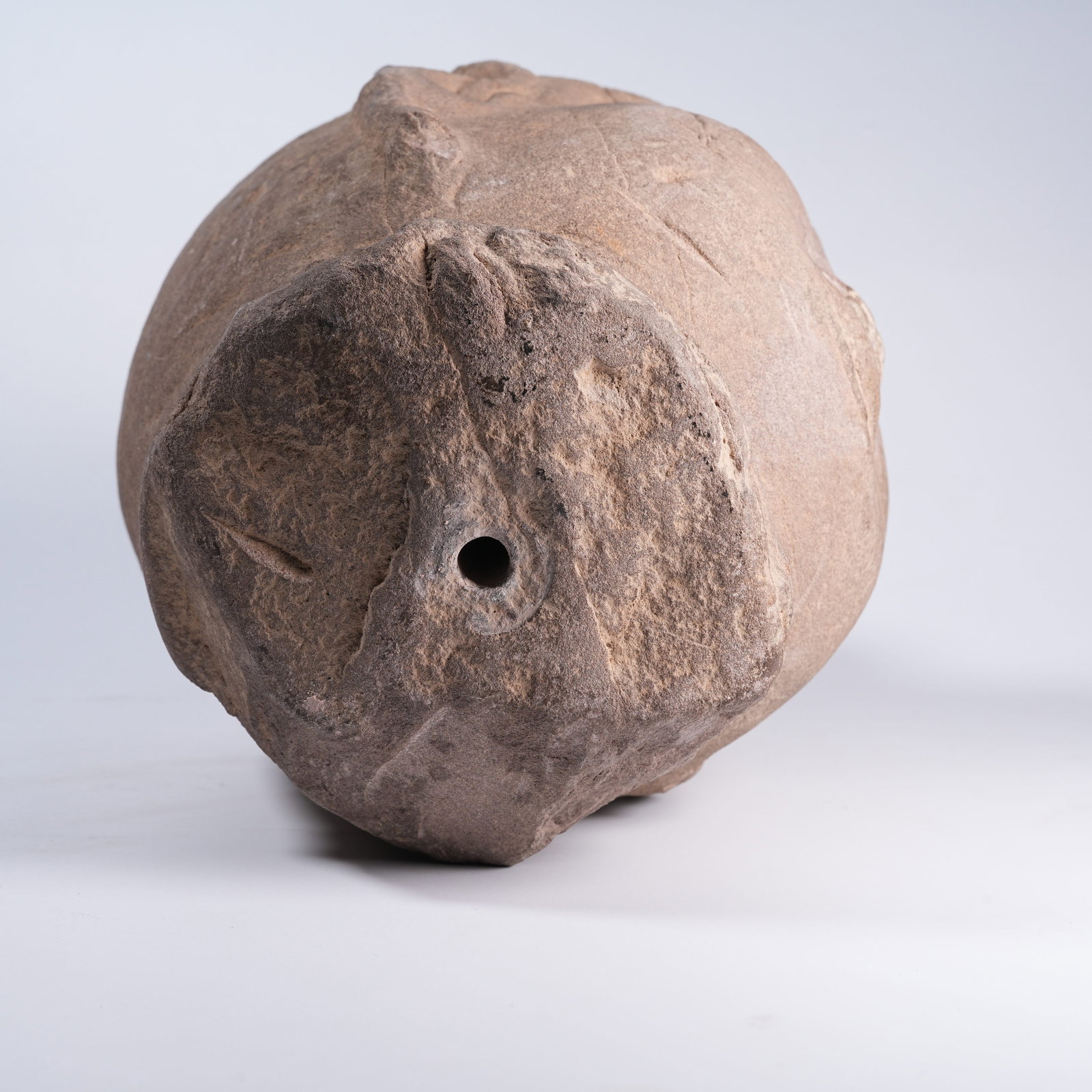 A BLUESTONE BUDDHA HEAD - 9