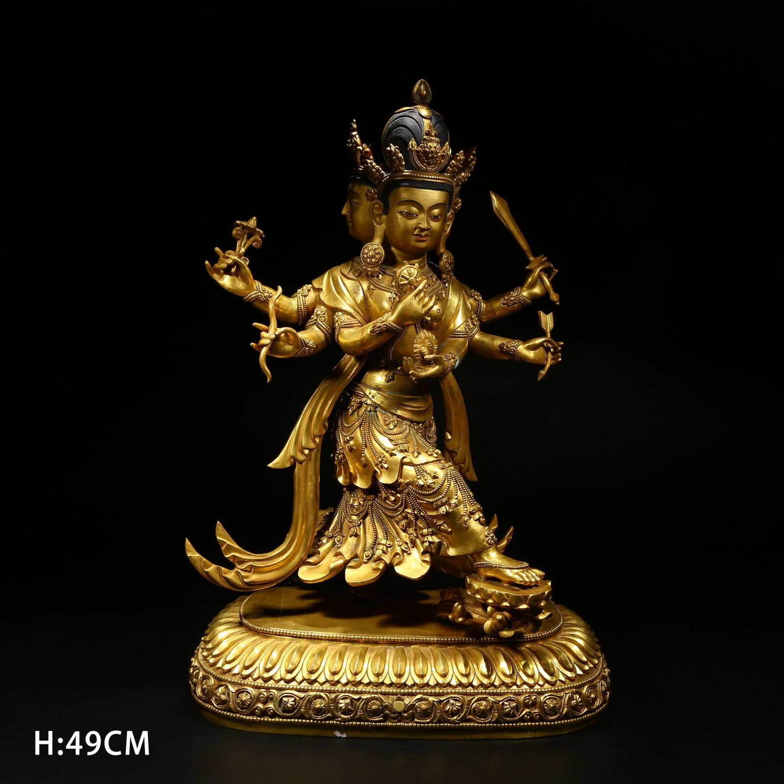 A GILDED BRONZE STATUE OF MAHABRAHMA (GREAT FREEDOM HEAVEN): Gilded bronze statue of Mahabrahma (Great Freedom Heaven)
