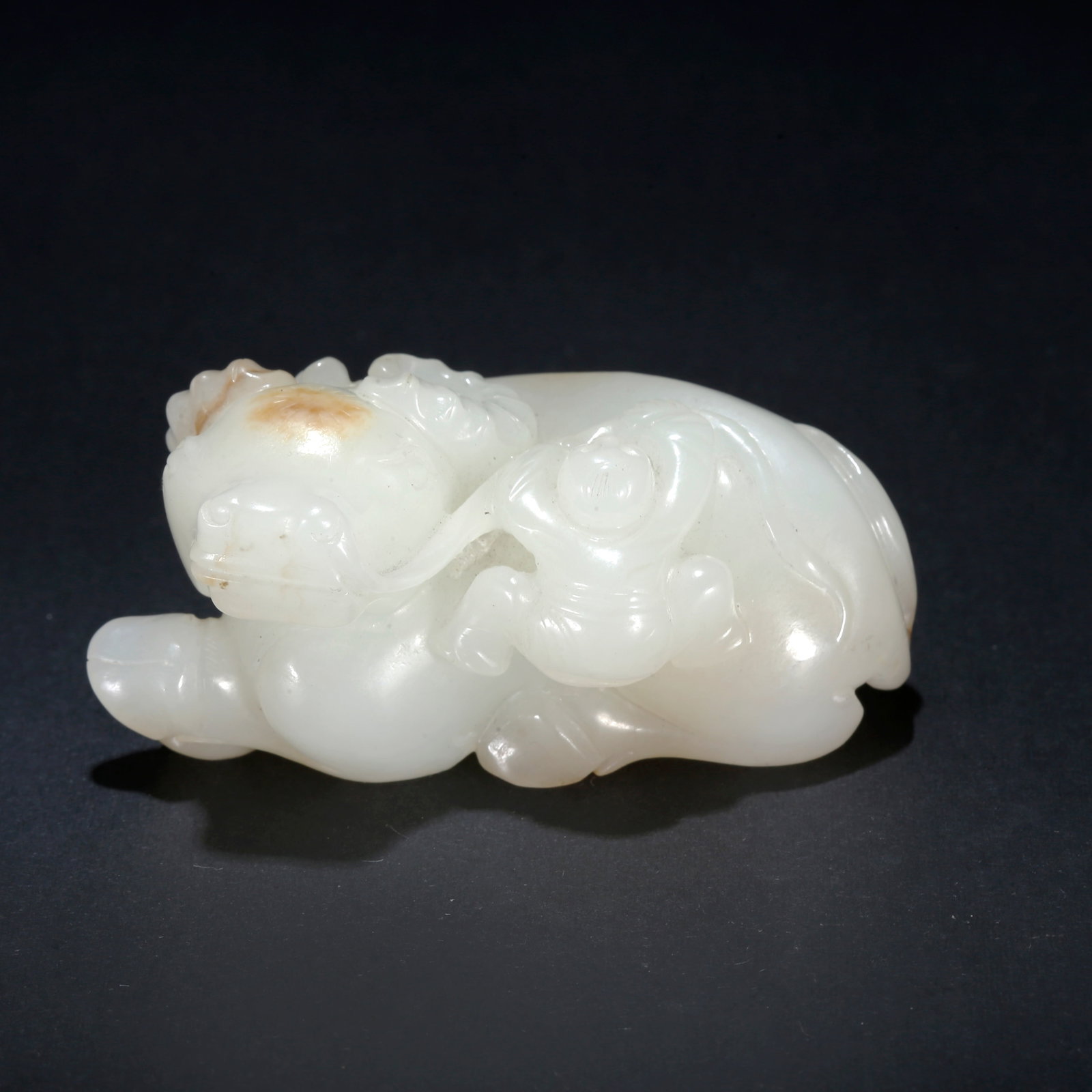 A HETIAN JADE CARVED BOY HERDING OX ORNAMENT (1 of 10)