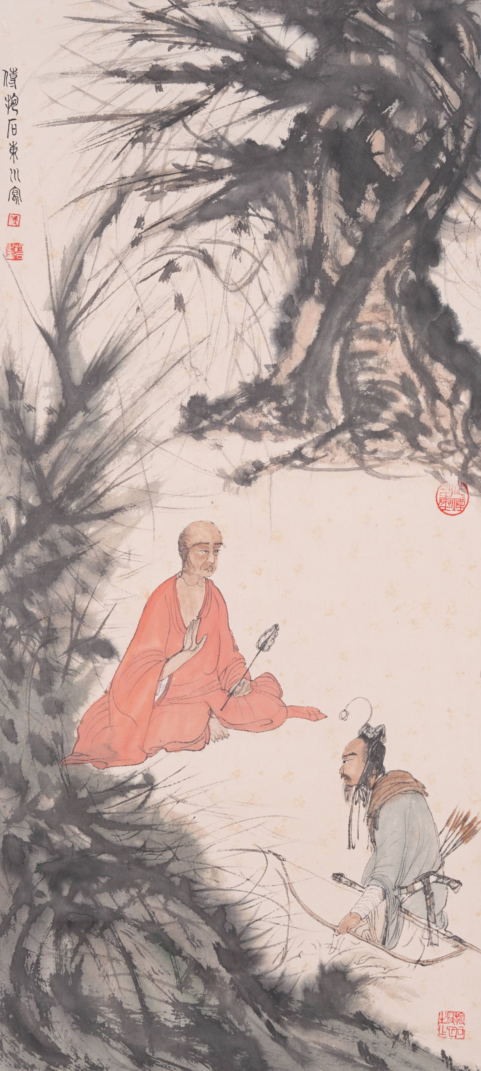 A FIGURE PAINTING ON PAPER BY FU BAOSHI.傅抱石 (1 of 8)