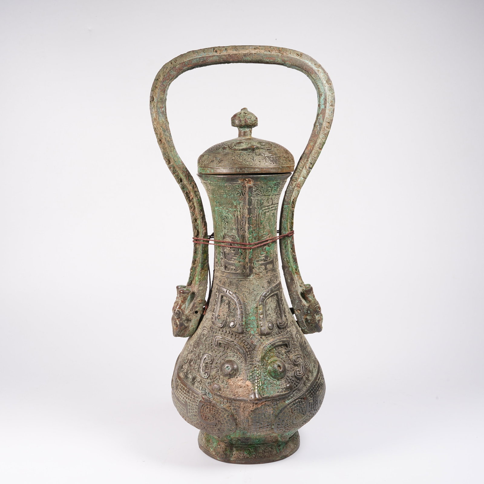 A BRONZE LOOP-HANDLED YOU VESSEL WITH BEAST MASK PATTERN - 8