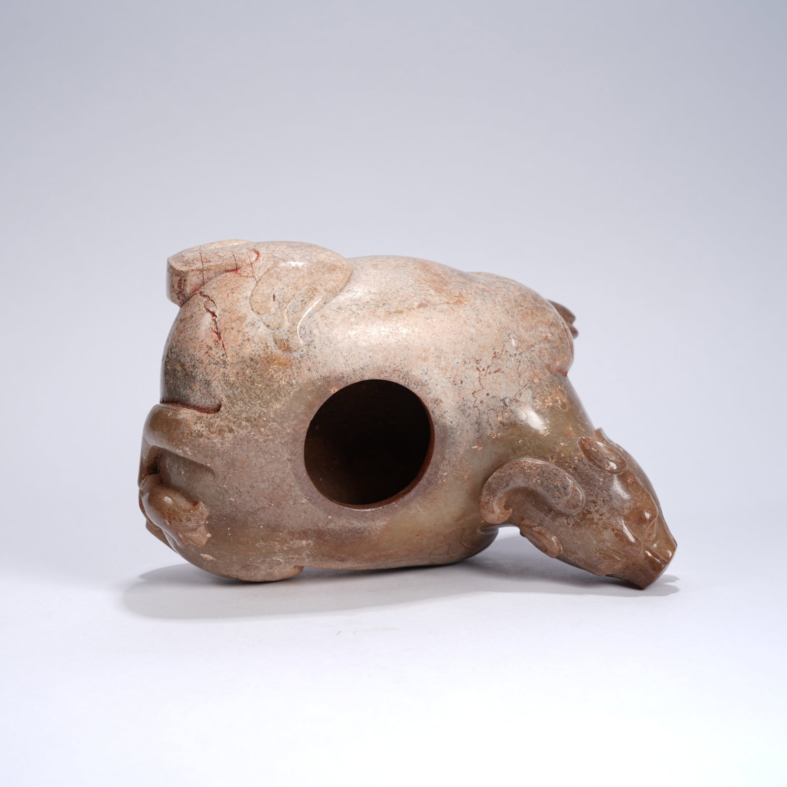 A ANCIENT JADE PHOENIX-KNOB COVERED RITUAL VESSEL - 7