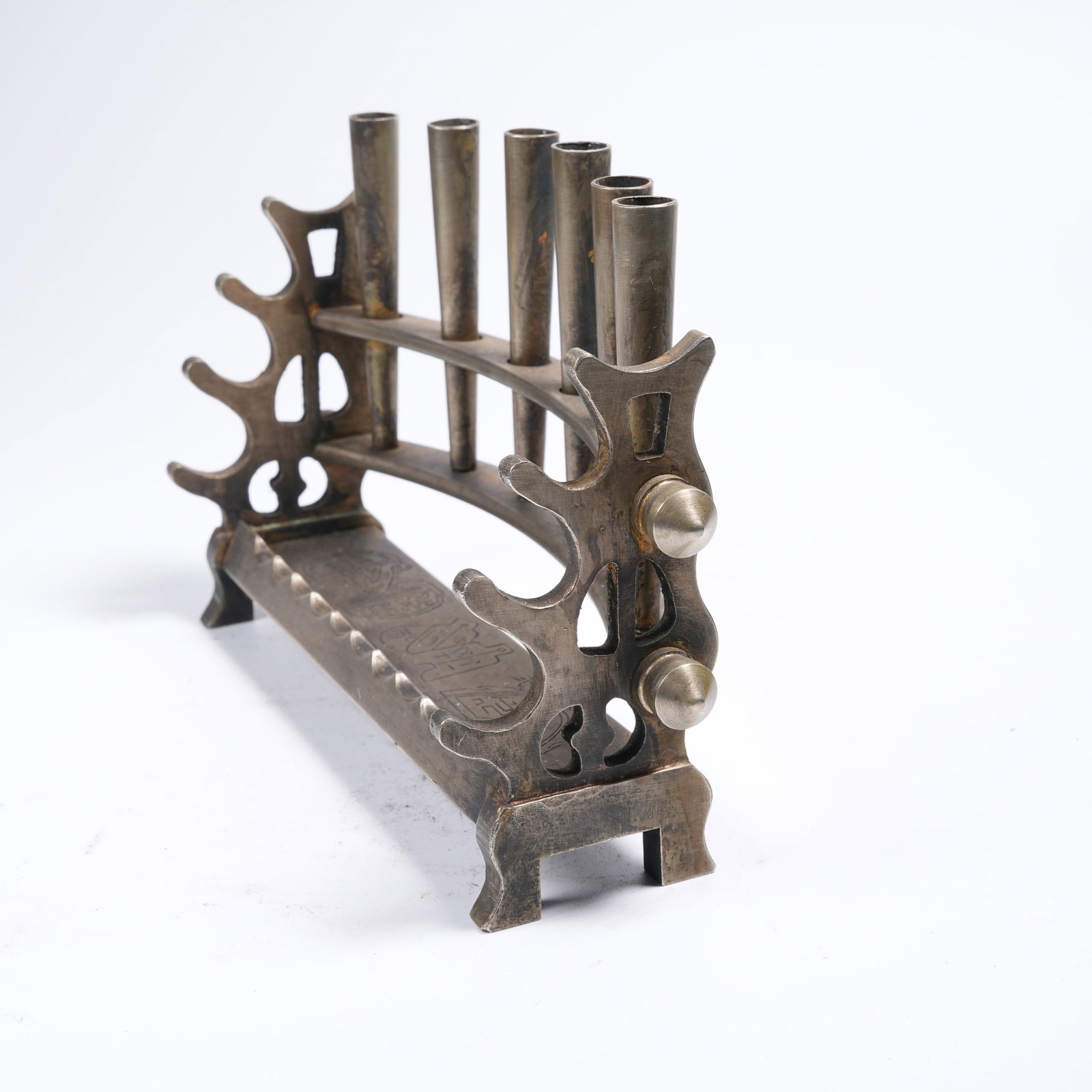 A WHITE BRONZE BRUSH REST - 2