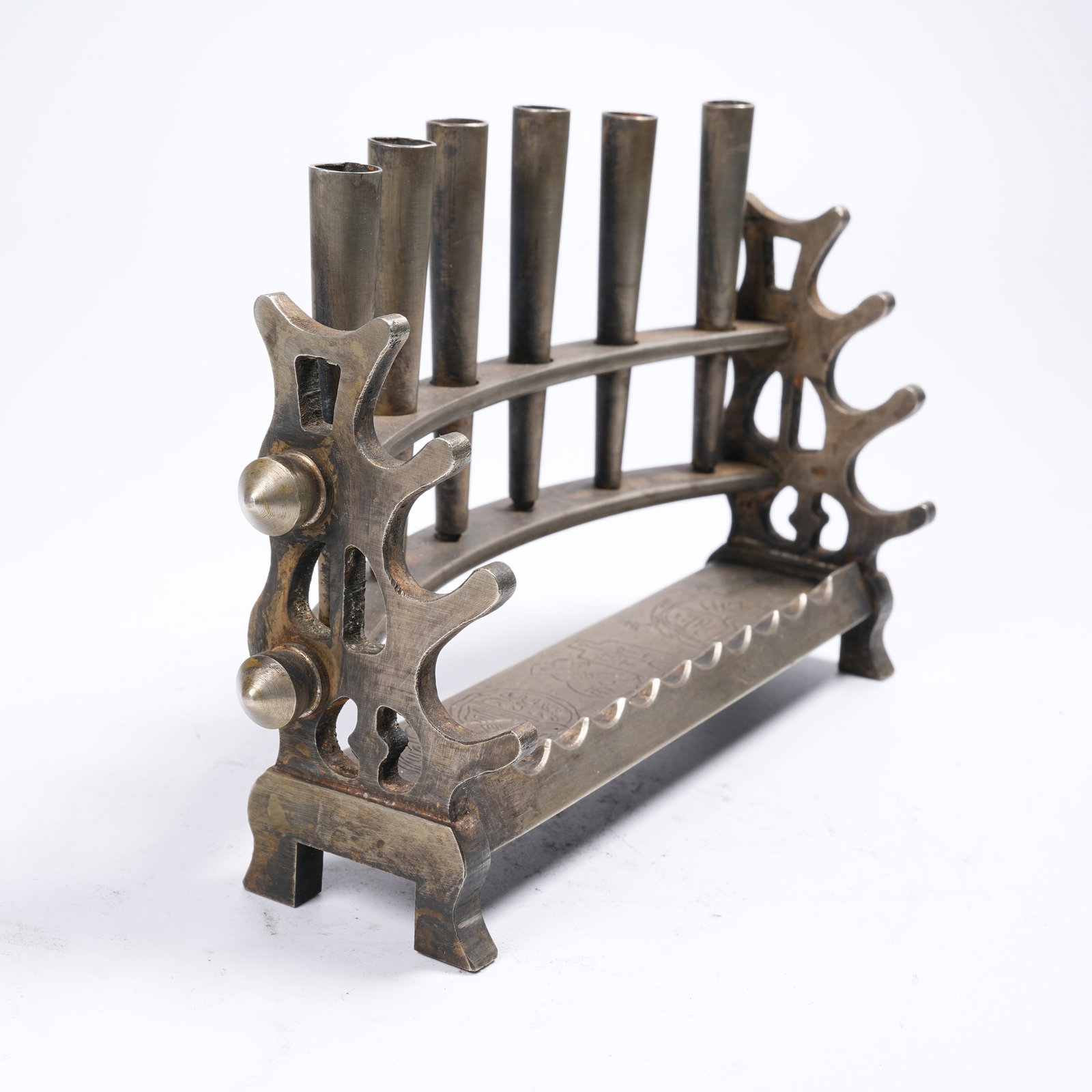 A WHITE BRONZE BRUSH REST - 3