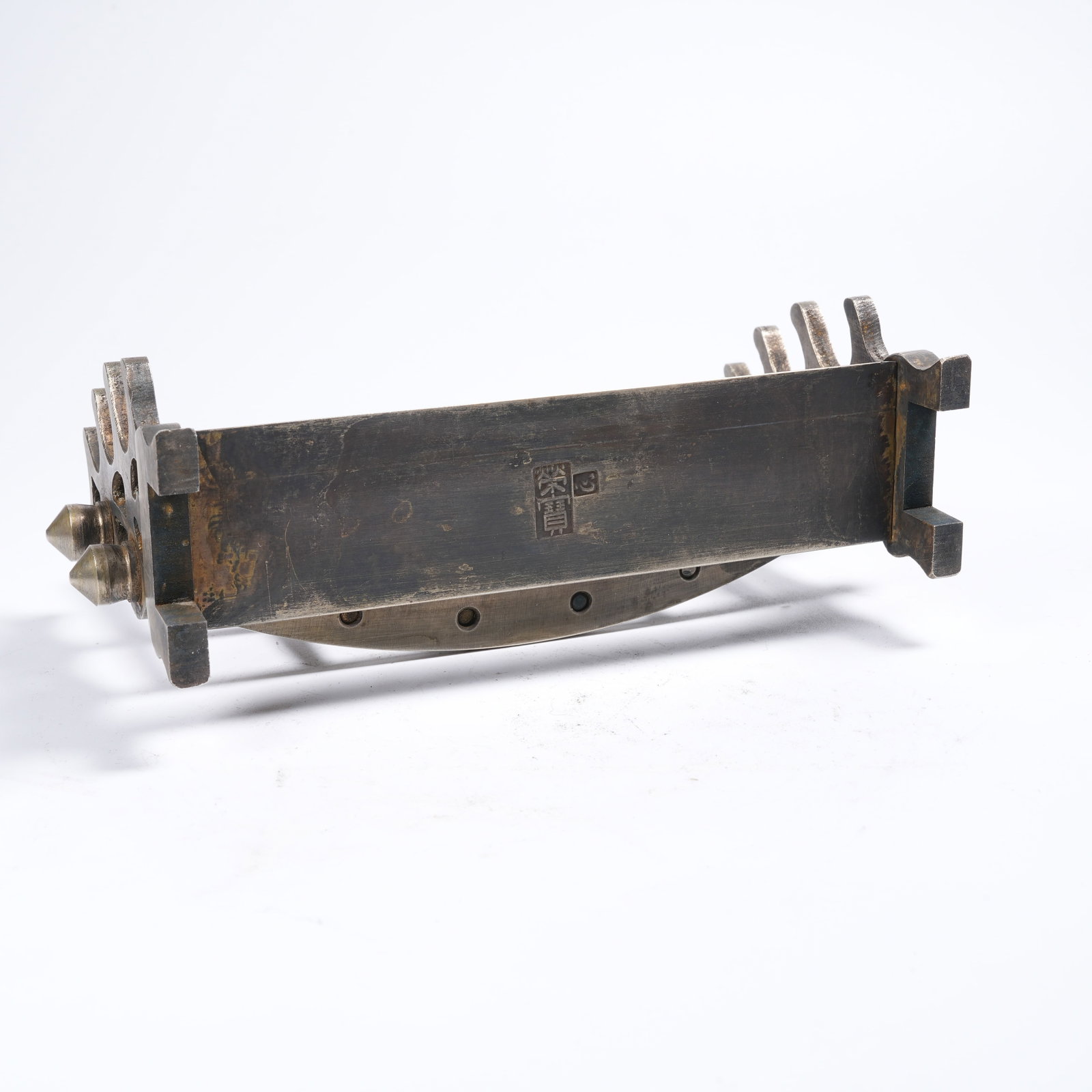 A WHITE BRONZE BRUSH REST - 8