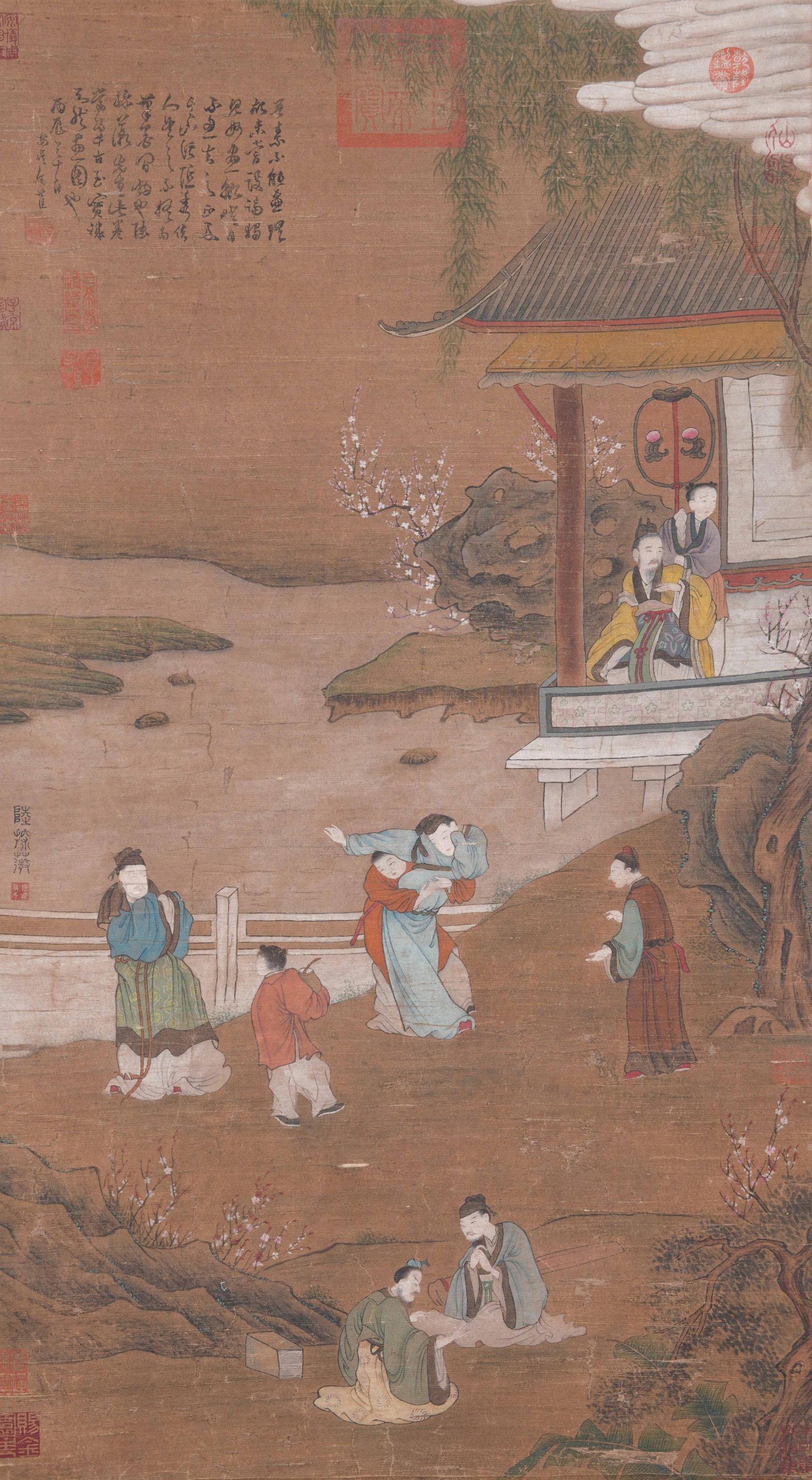 A FIGURE PAINTING ON SILK BY LU TANWEI.陸探微: Figure Painting on Silk by Lu Tanwei.陸探微