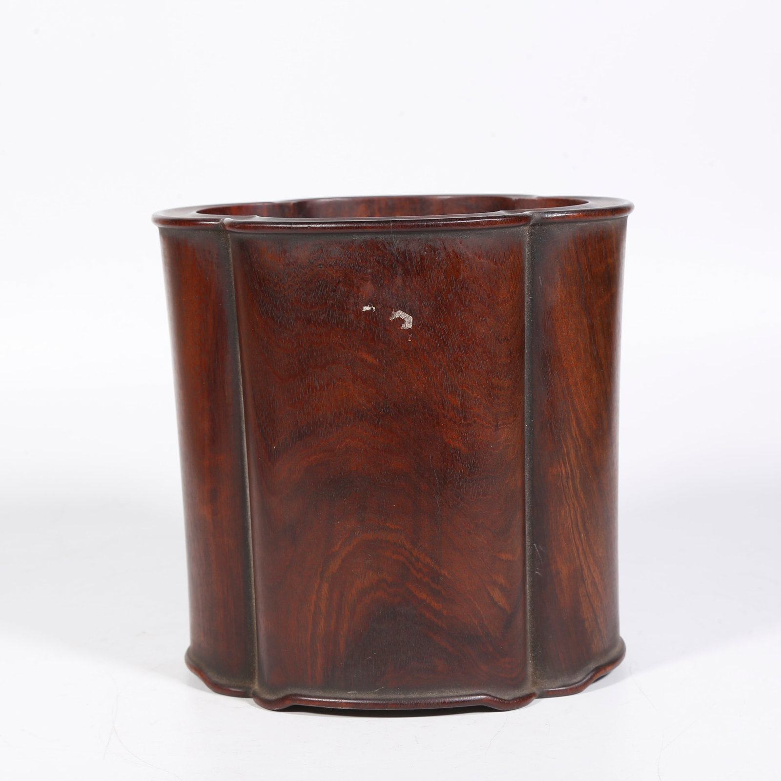 A HUANGHUALI WOOD CRABAPPLE-RIM BRUSH POT (1 of 8)