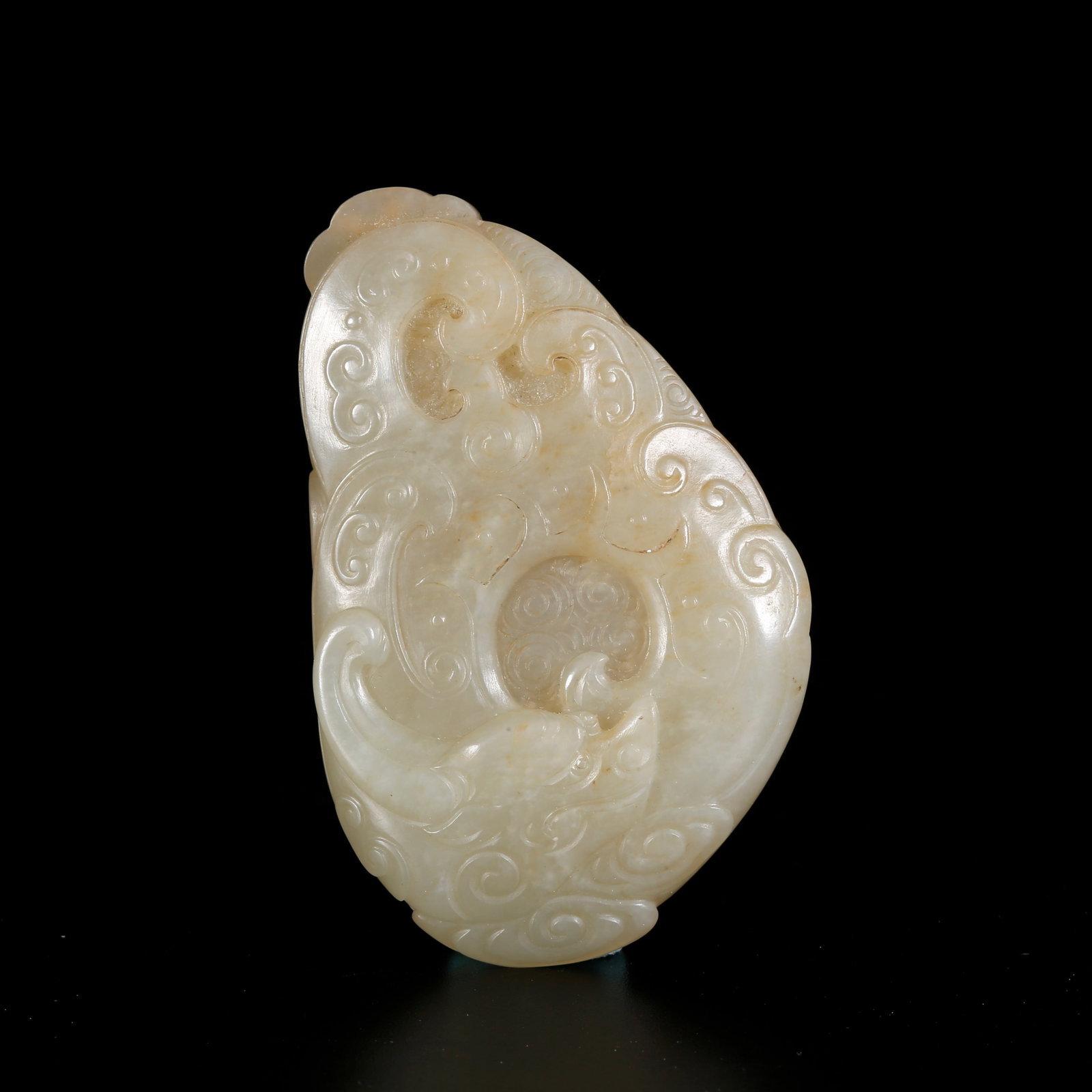 A HETIAN JADE ORNAMENT WITH FORTUNE PATTERN: Hetian Jade Ornament with Fortune Pattern