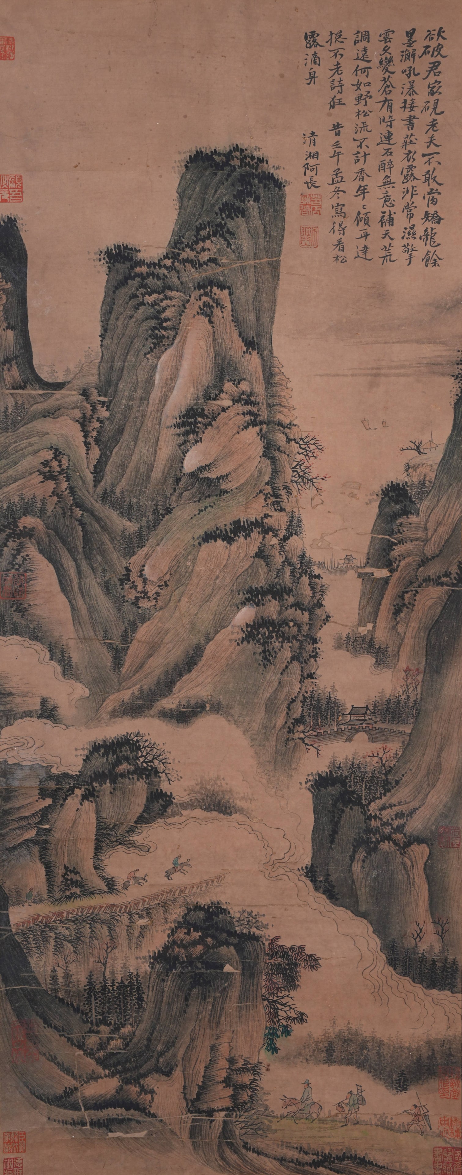 A LANDSCAPE PAINTING ON PAPER BY SHI TAO.石濤: Landscape Painting on Paper by Shi Tao.石濤