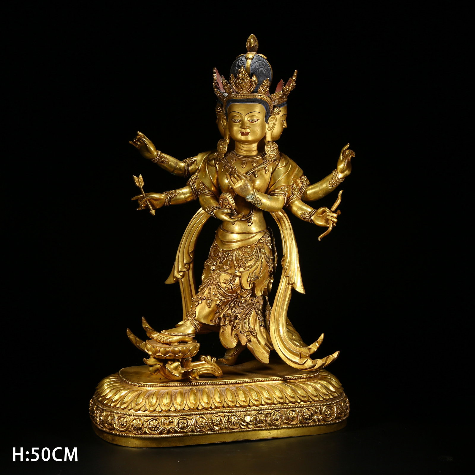 A GILDED BRONZE STATUE OF MAHABRAHMA (GREAT FREEDOM HEAVEN) (1 of 9)
