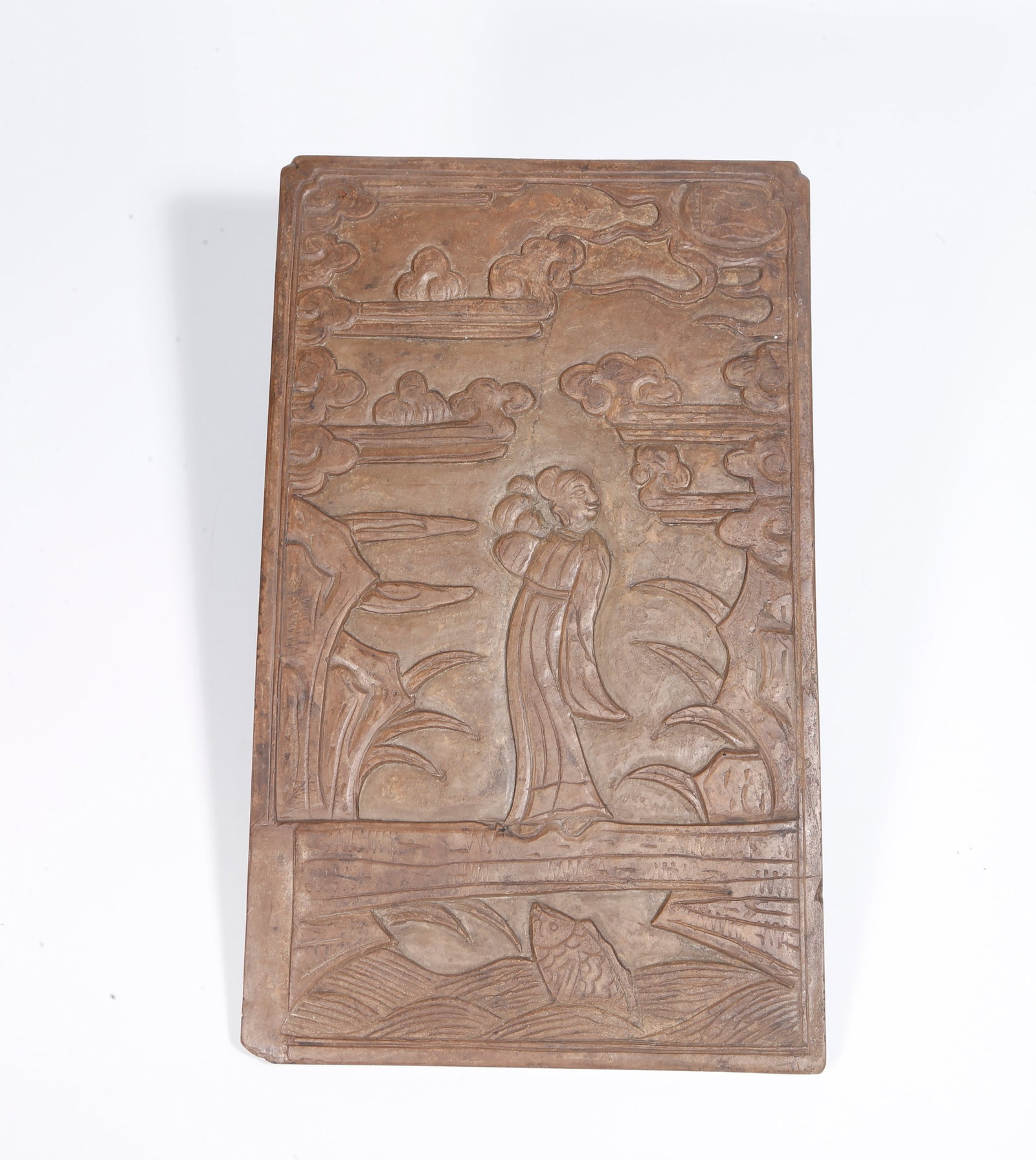 A STONE SLAB WITH LADY PATTERN: Stone Slab with Lady Pattern