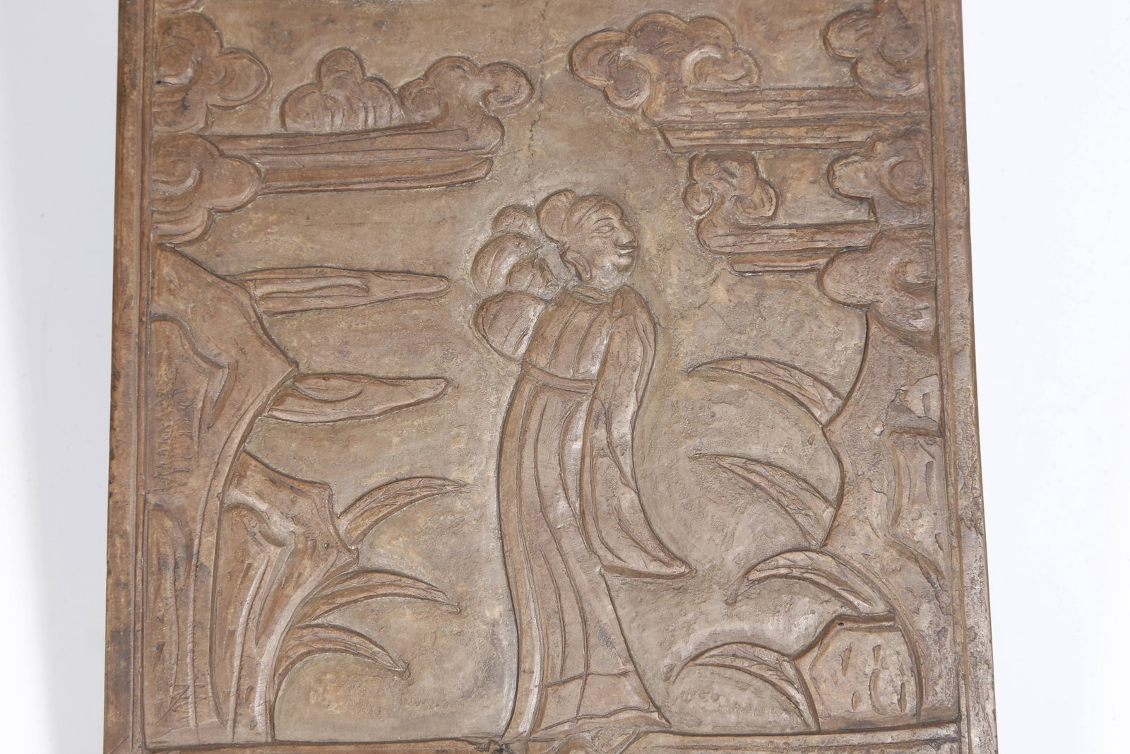 A STONE SLAB WITH LADY PATTERN - 3