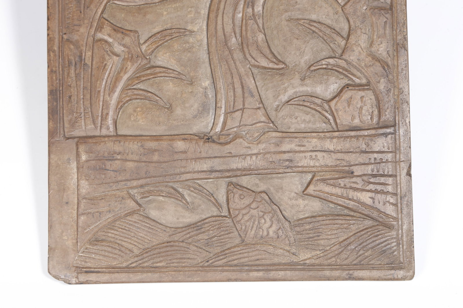 A STONE SLAB WITH LADY PATTERN - 4