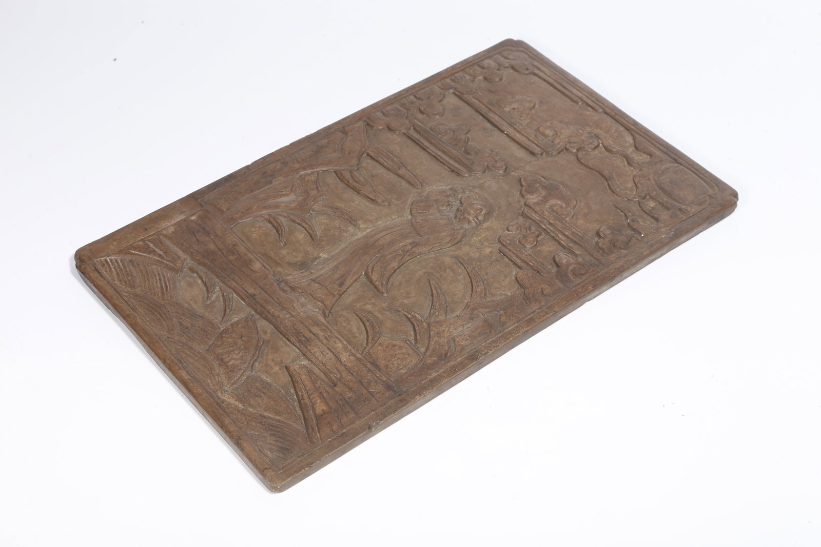 A STONE SLAB WITH LADY PATTERN - 5
