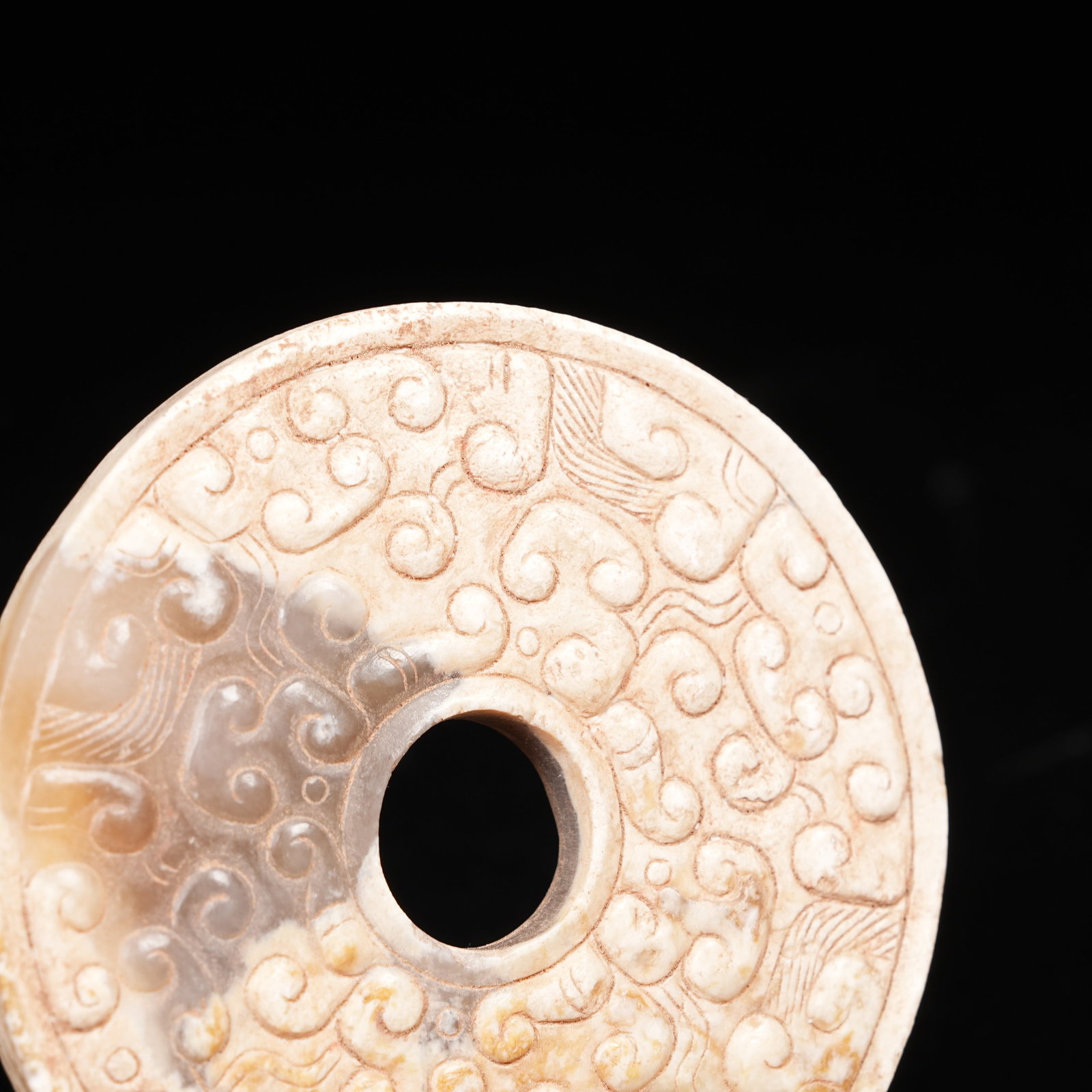 A ANCIENT JADE BI WITH HOOKED CLOUD PATTERN - 4
