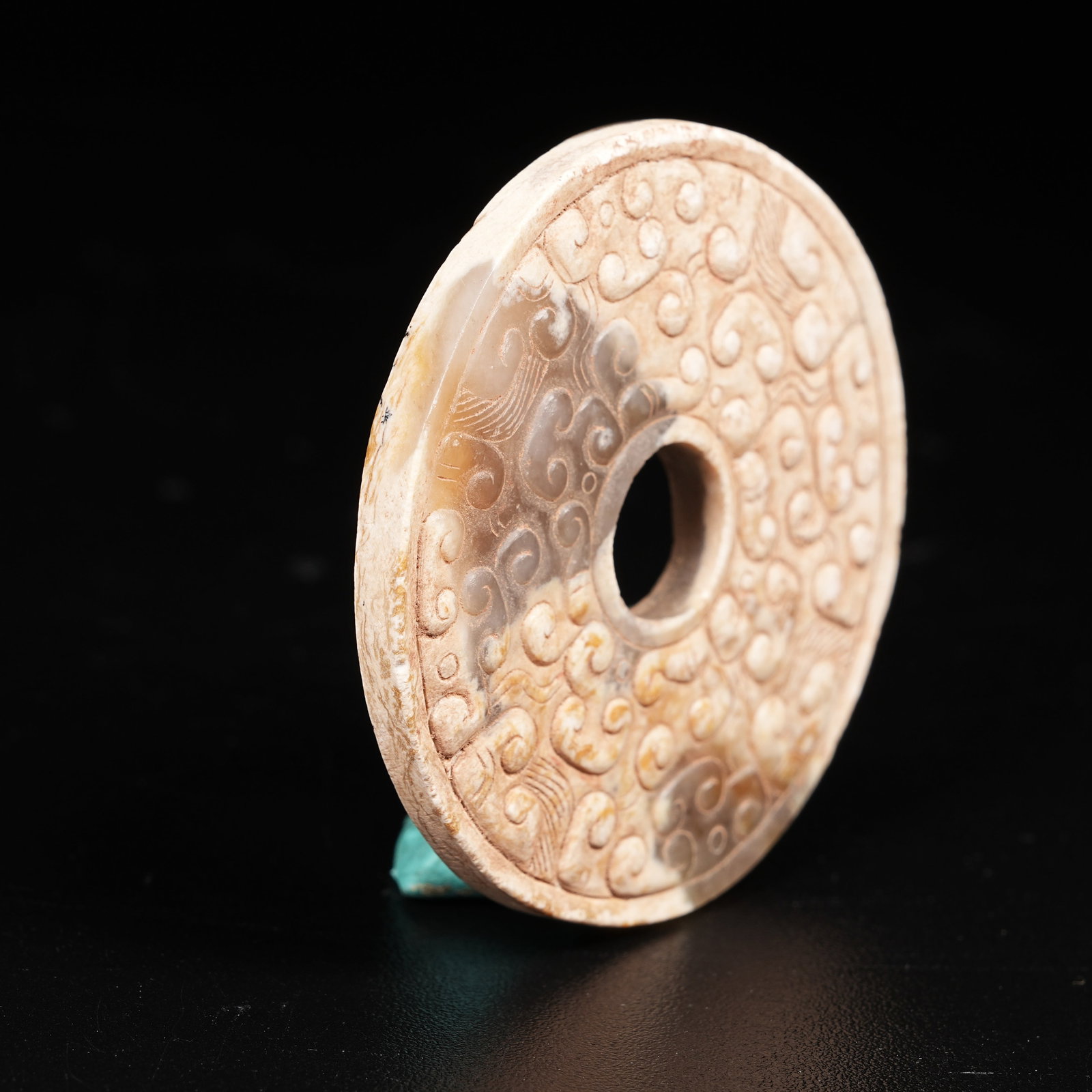 A ANCIENT JADE BI WITH HOOKED CLOUD PATTERN - 5