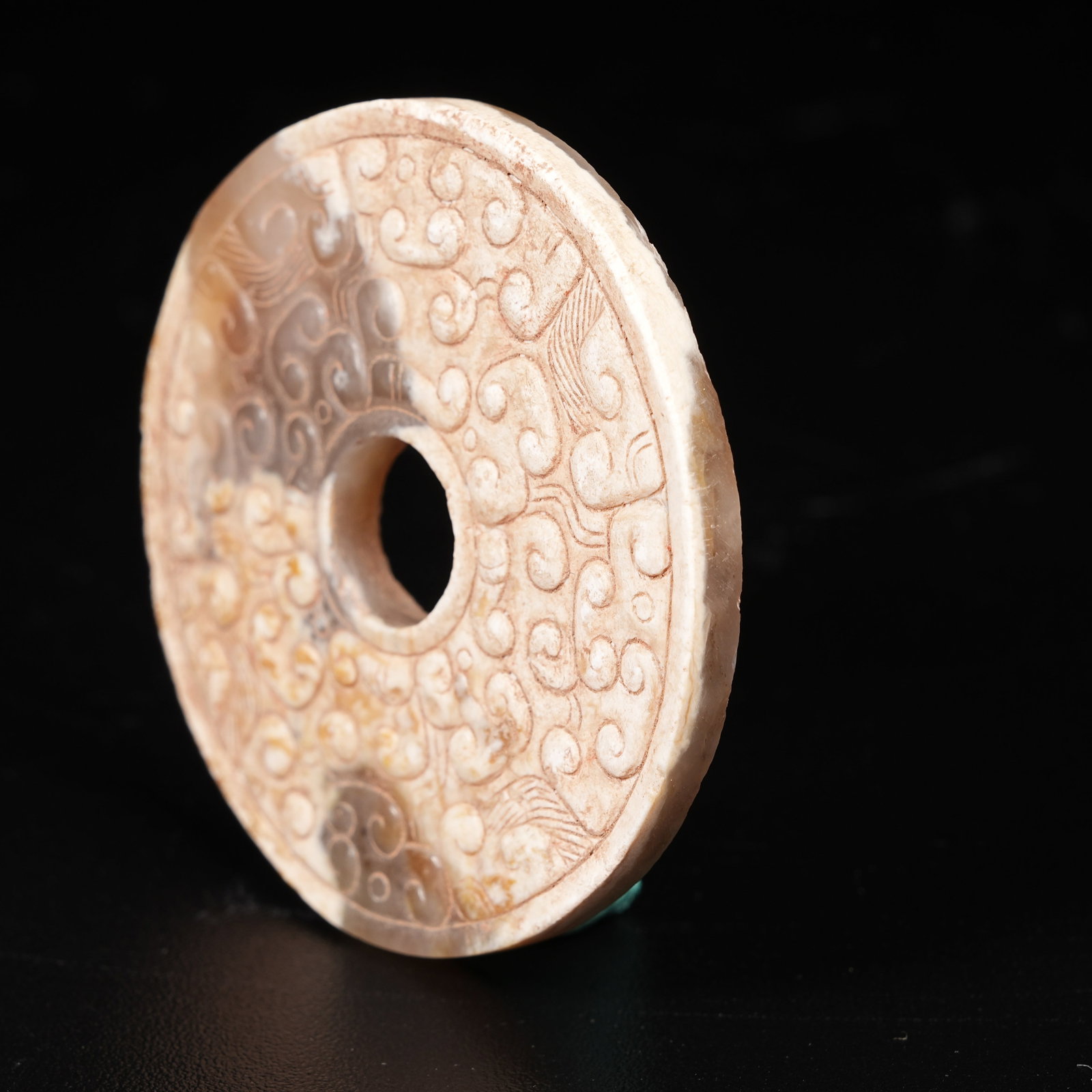 A ANCIENT JADE BI WITH HOOKED CLOUD PATTERN - 6