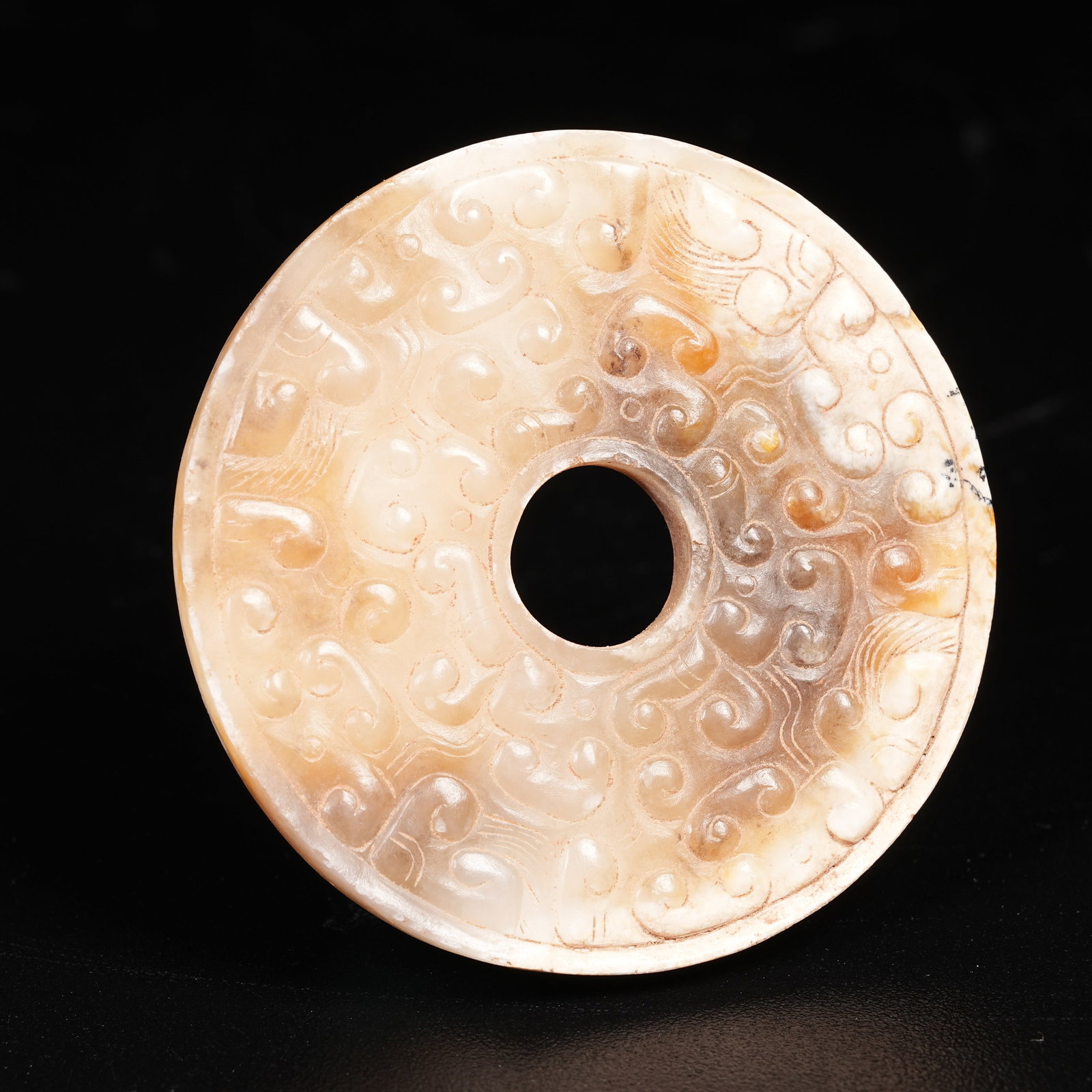 A ANCIENT JADE BI WITH HOOKED CLOUD PATTERN - 7