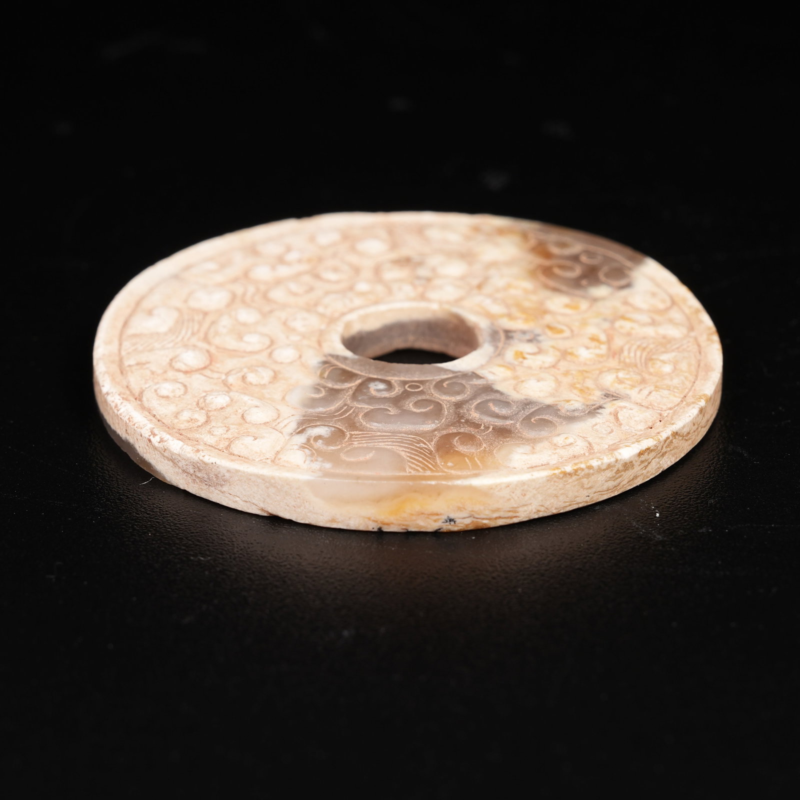 A ANCIENT JADE BI WITH HOOKED CLOUD PATTERN - 8