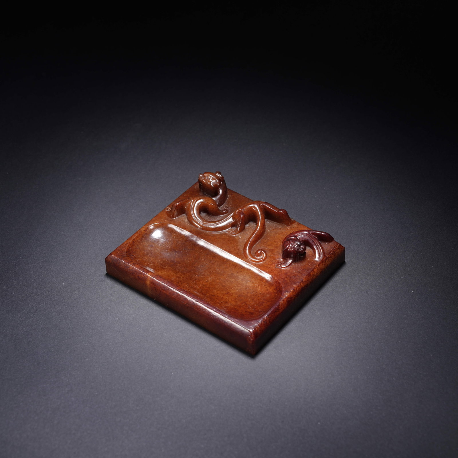 A ANCIENT JADE CHI-DRAGON INKSTONE (1 of 7)