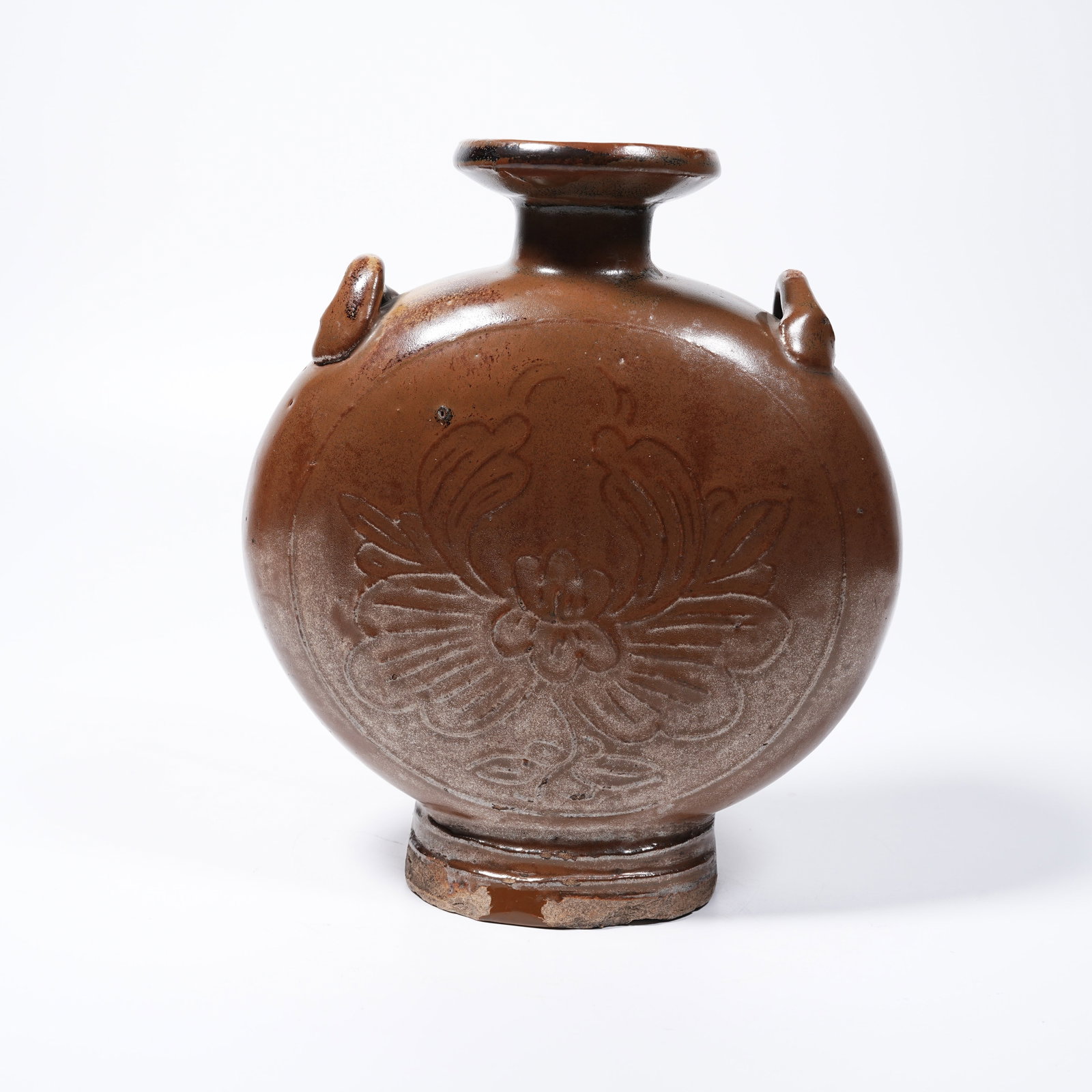 A PURPLE-GOLD GLAZE FLORAL PATTERN PORTABLE VASE (1 of 10)