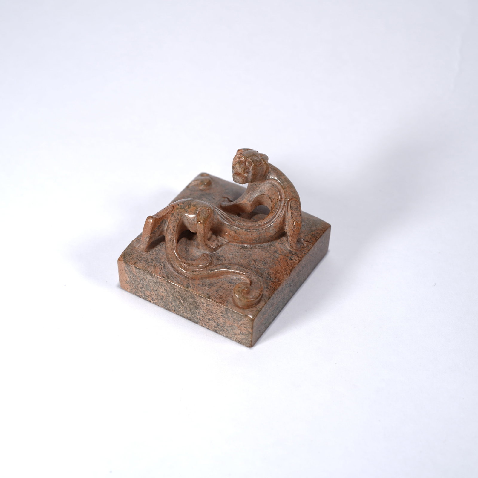 A ANCIENT JADE CHI-DRAGON KNOB SEAL (1 of 7)