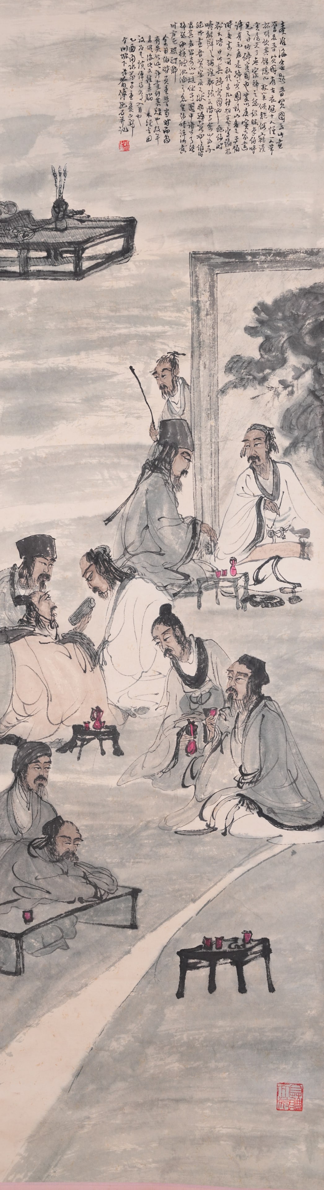 A FIGURE PAINTING ON PAPER BY FU BAOSHI.傅抱石 (1 of 10)