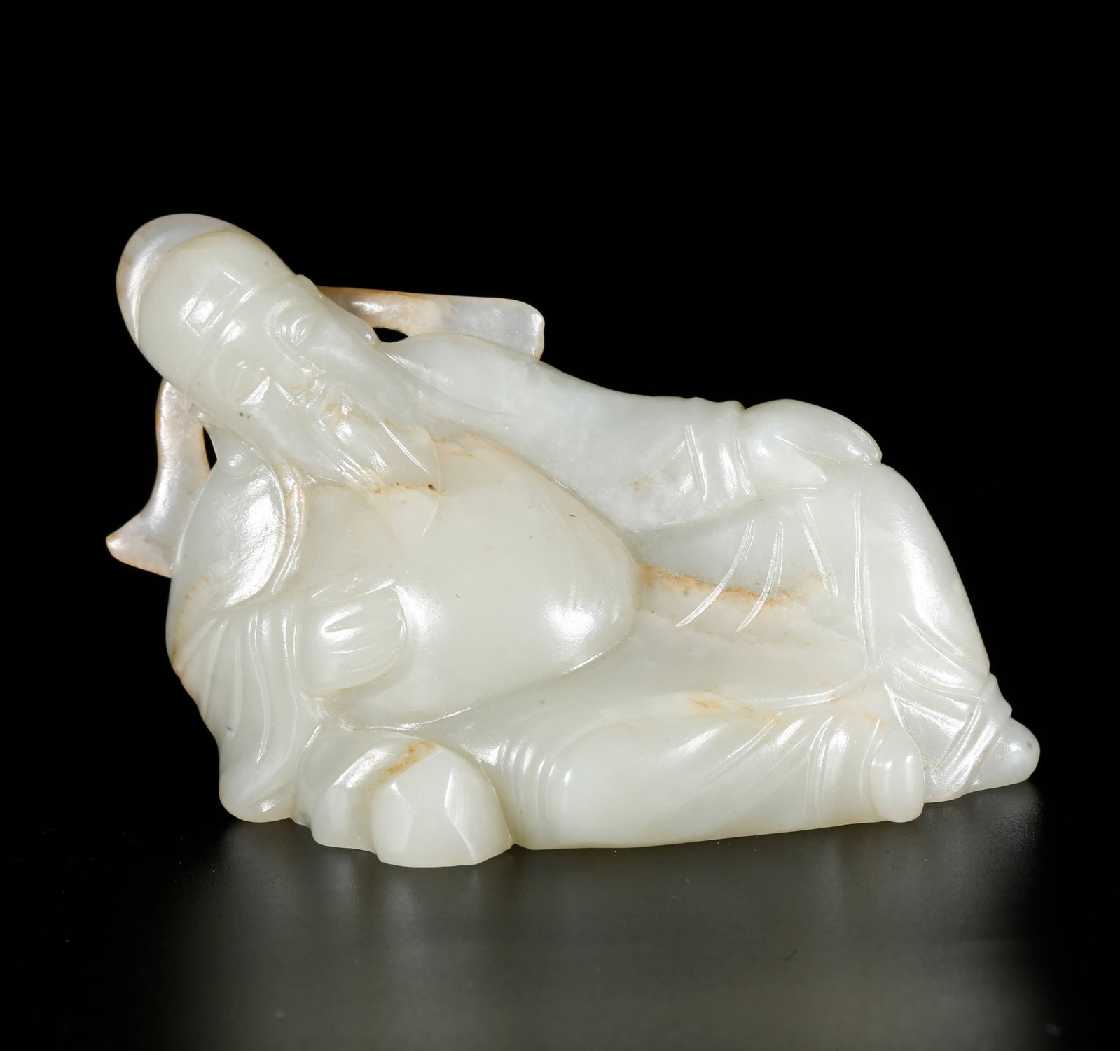 A TAIBAI-SHAPED ORNAMENT CARVED FROM HETIAN JADE: Taibai-shaped Ornament Carved from Hetian Jade