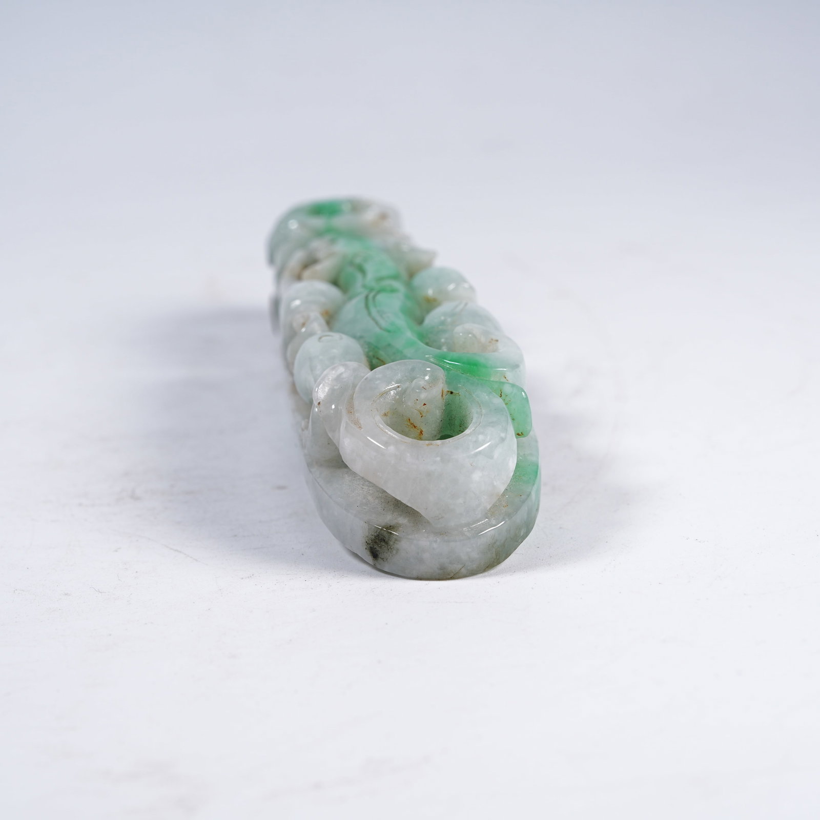 A JADEITE CHILONG PATTERN BELT HOOK - 4