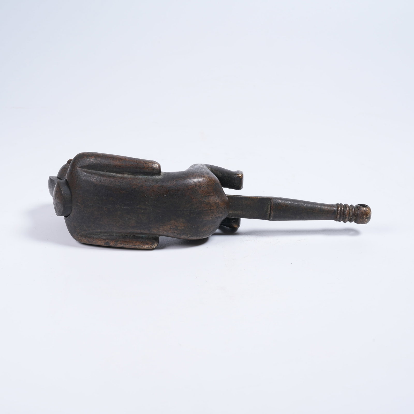 A BRONZE MONKEY-SHAPED LOCK - 10