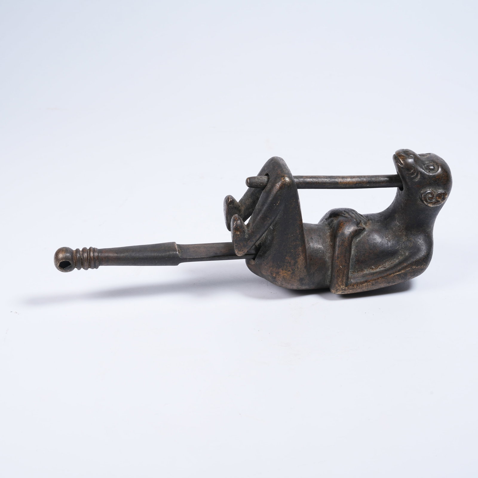 A BRONZE MONKEY-SHAPED LOCK - 6