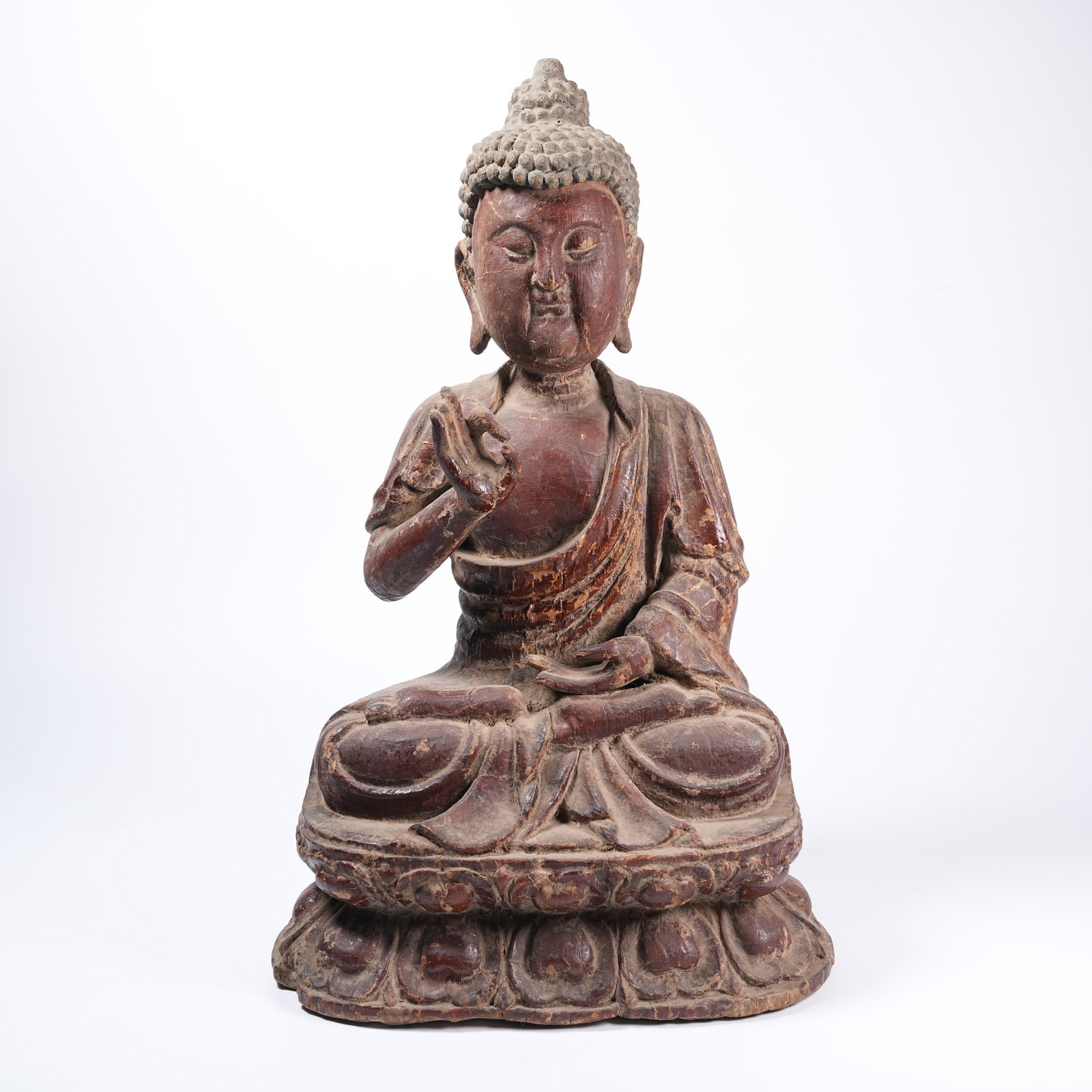 A LACQUER SEATED SAKYAMUNI STATUE (1 of 8)