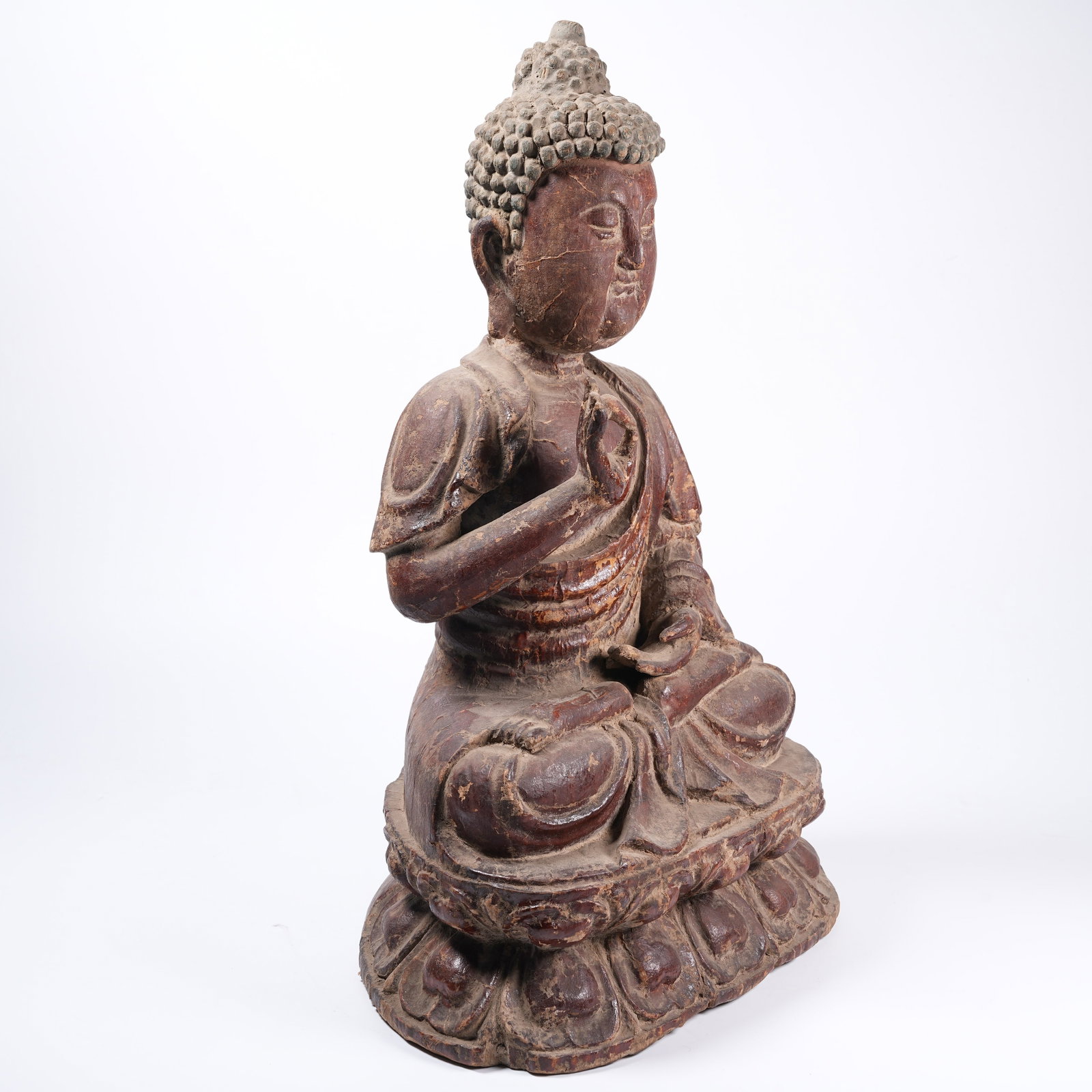 A LACQUER SEATED SAKYAMUNI STATUE - 5