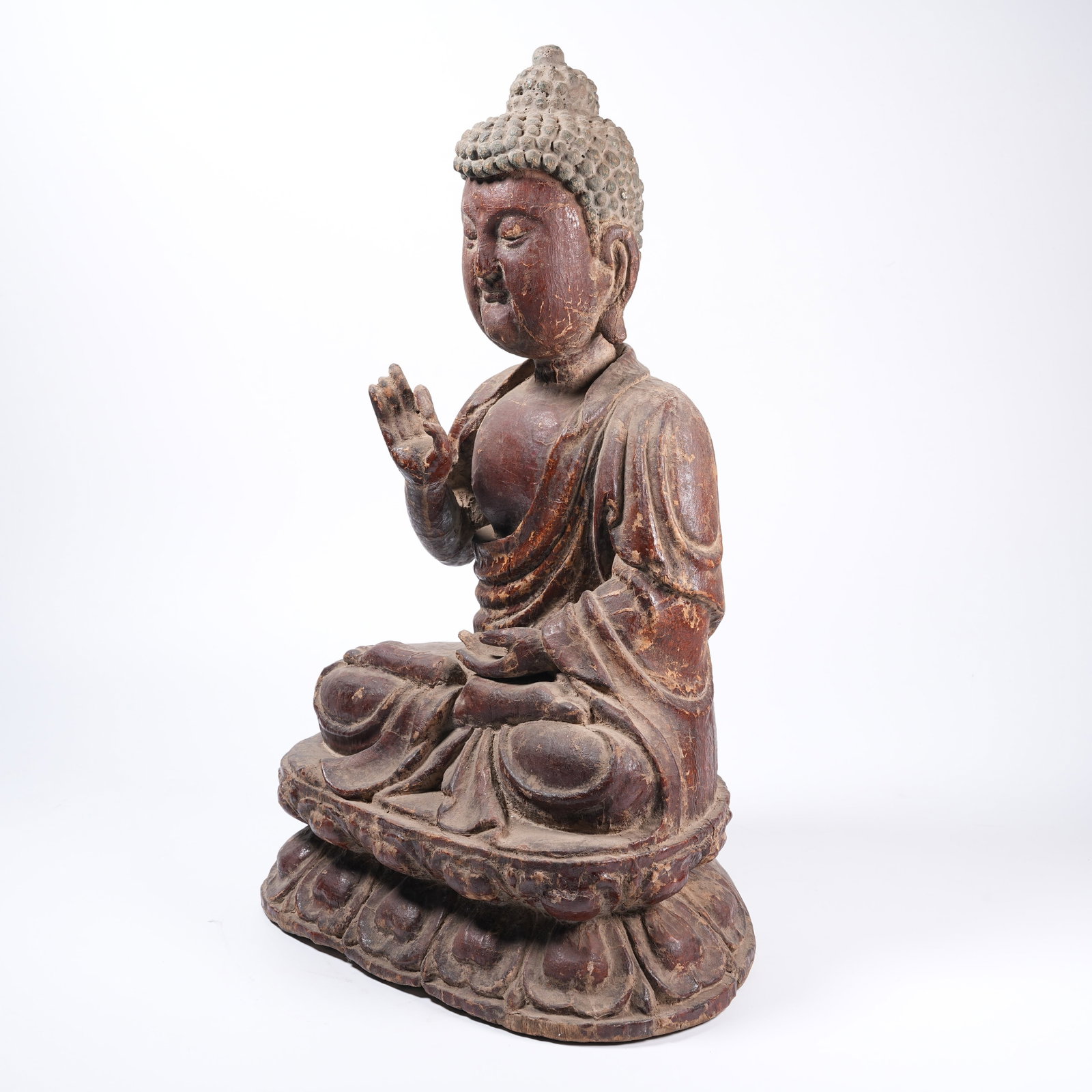 A LACQUER SEATED SAKYAMUNI STATUE - 6