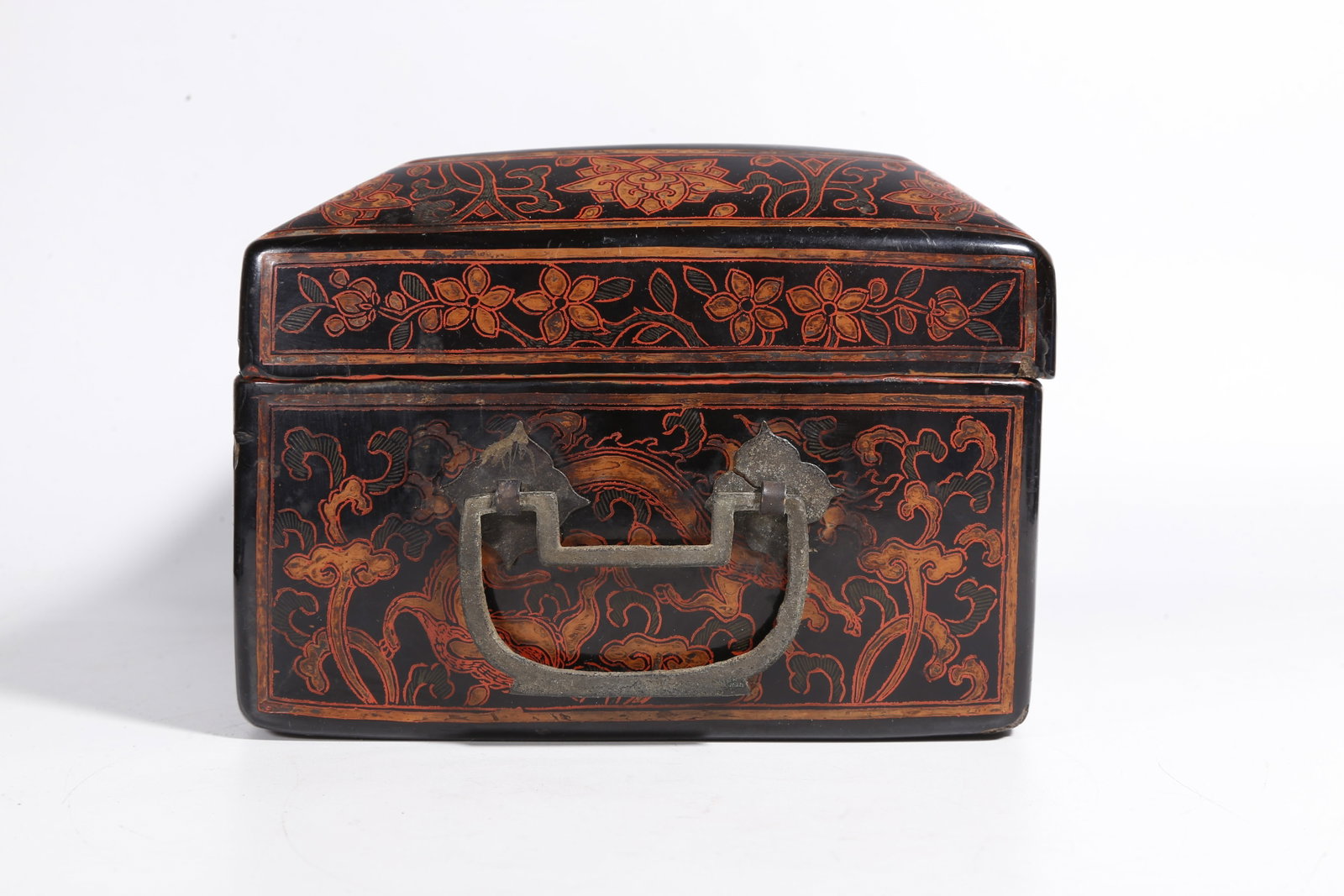 A PAINTED LACQUER COVERED BOX WITH DRAGON PATTERN - 7